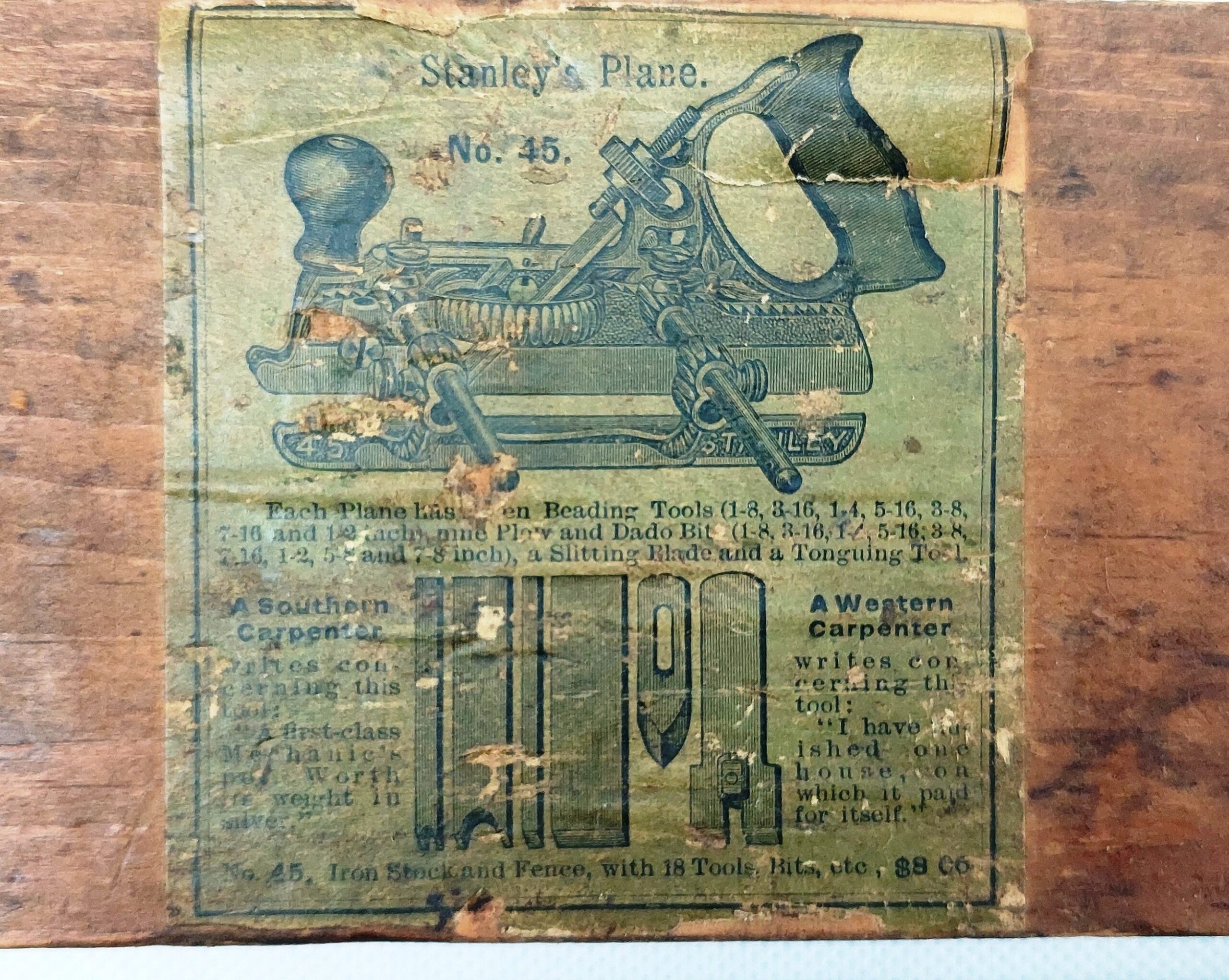 1896 Pattern American Stanley Type 45 Combination Plane - Image 4