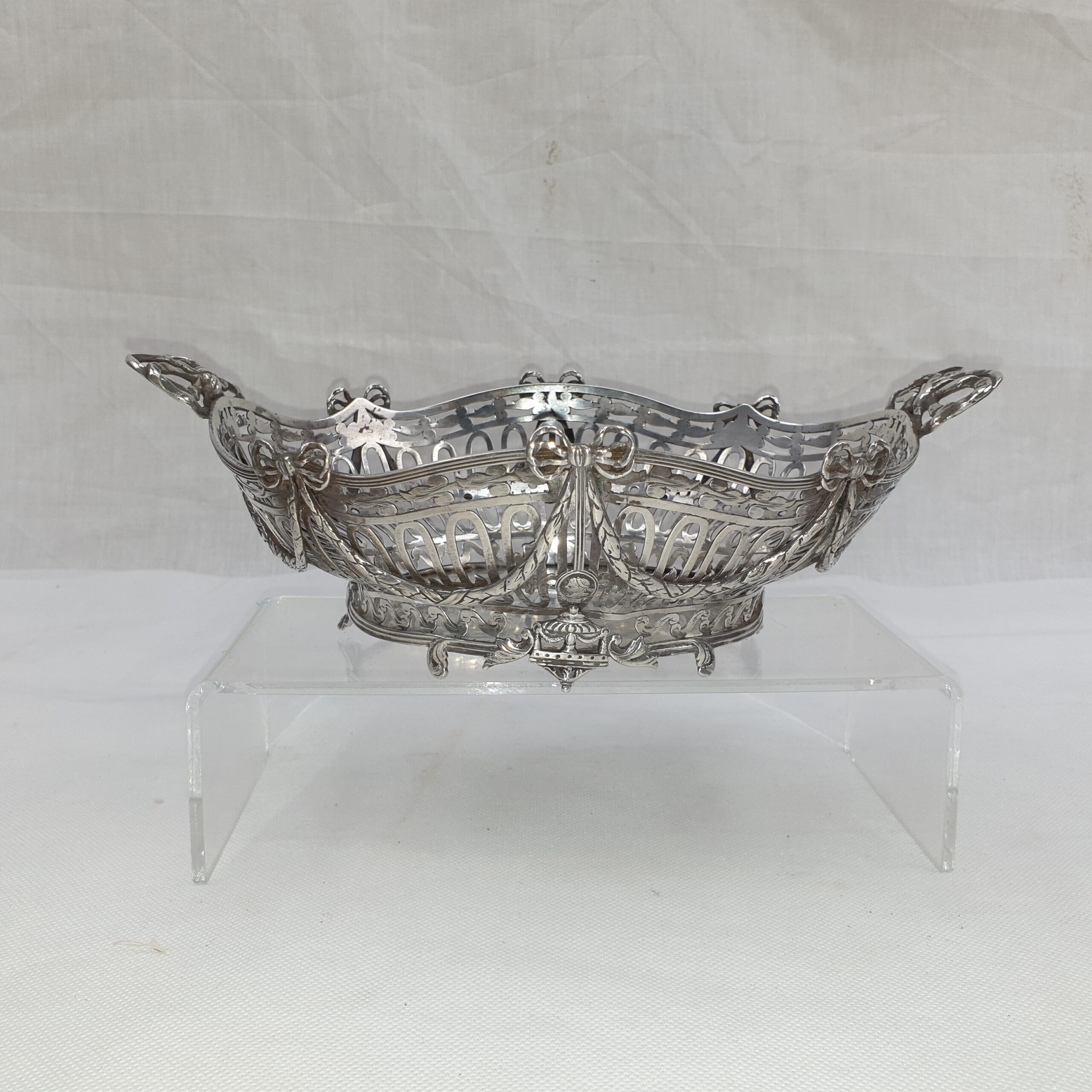 19th Century Silver Bread Basket by Pier van der Woude Family