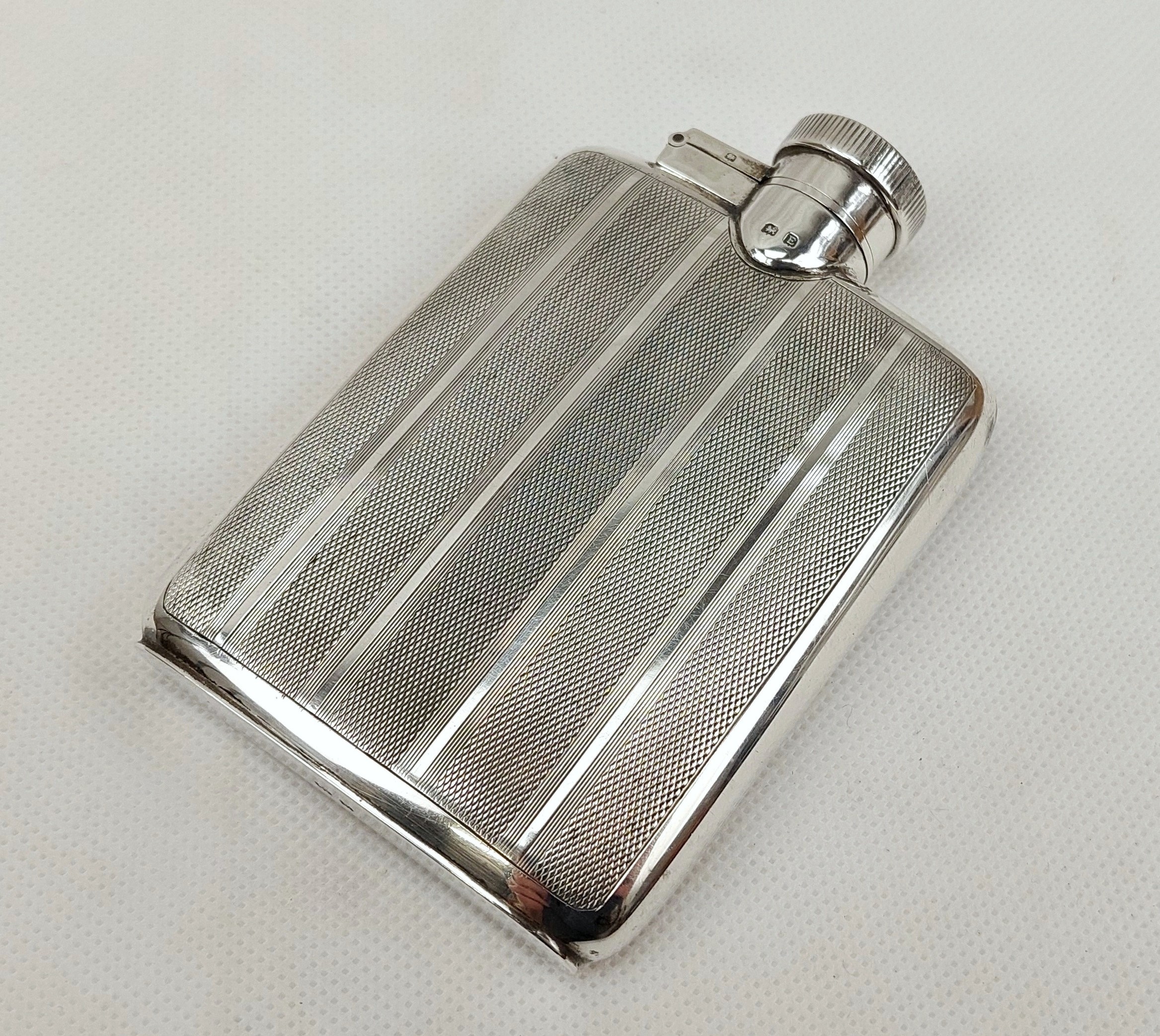 Birmingham 1929 Sterling Silver Hip Flask - Image 8