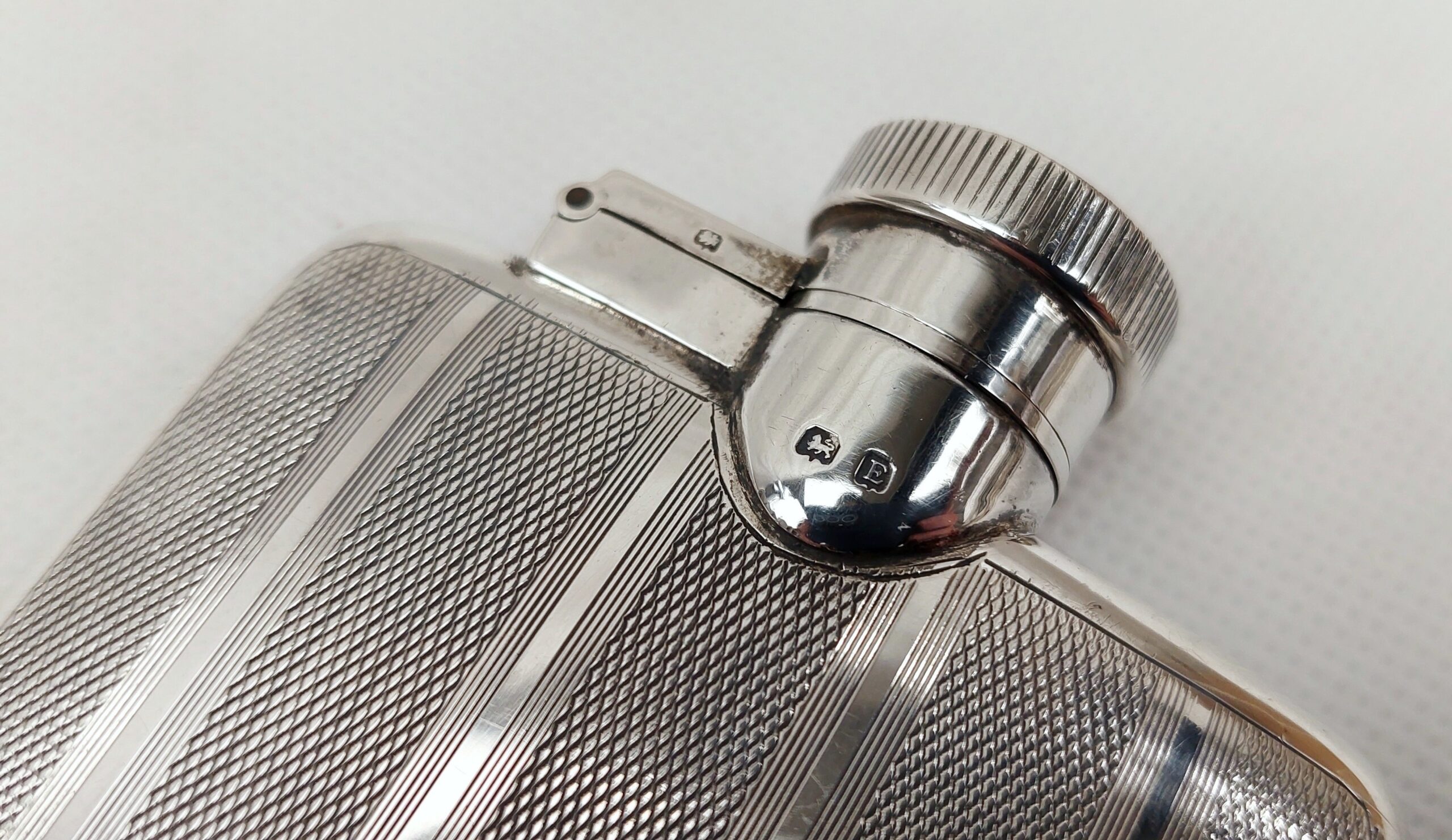 Birmingham 1929 Sterling Silver Hip Flask - Image 7