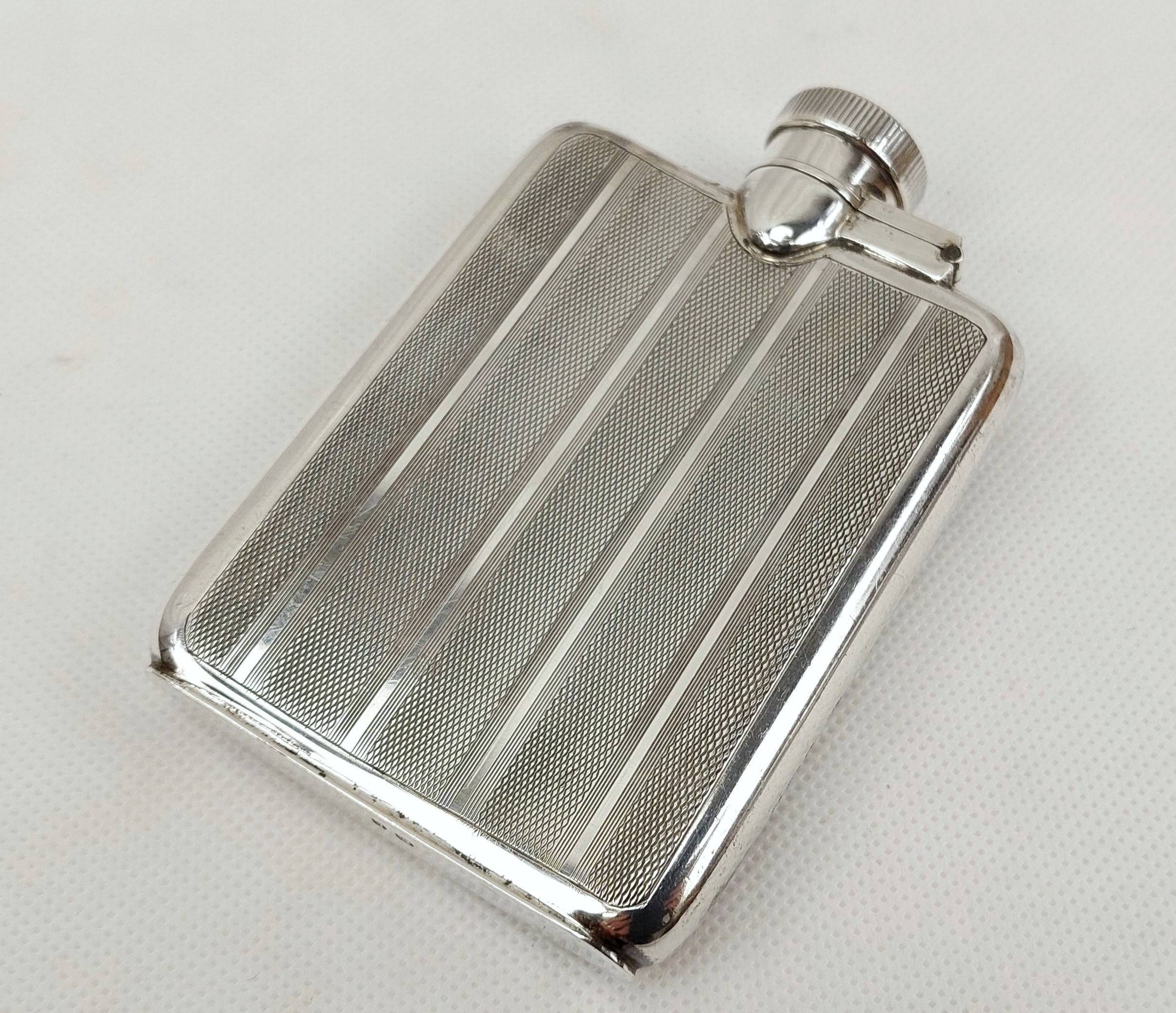 Birmingham 1929 Sterling Silver Hip Flask - Image 6