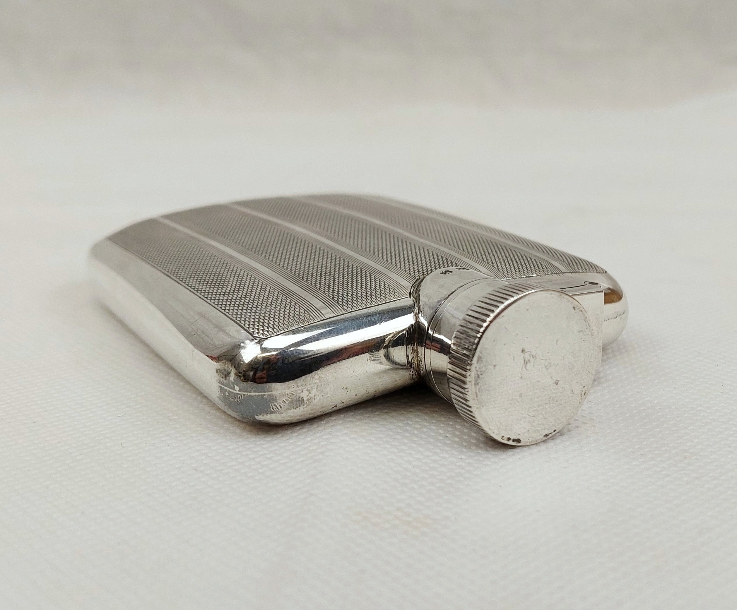 Birmingham 1929 Sterling Silver Hip Flask - Image 2
