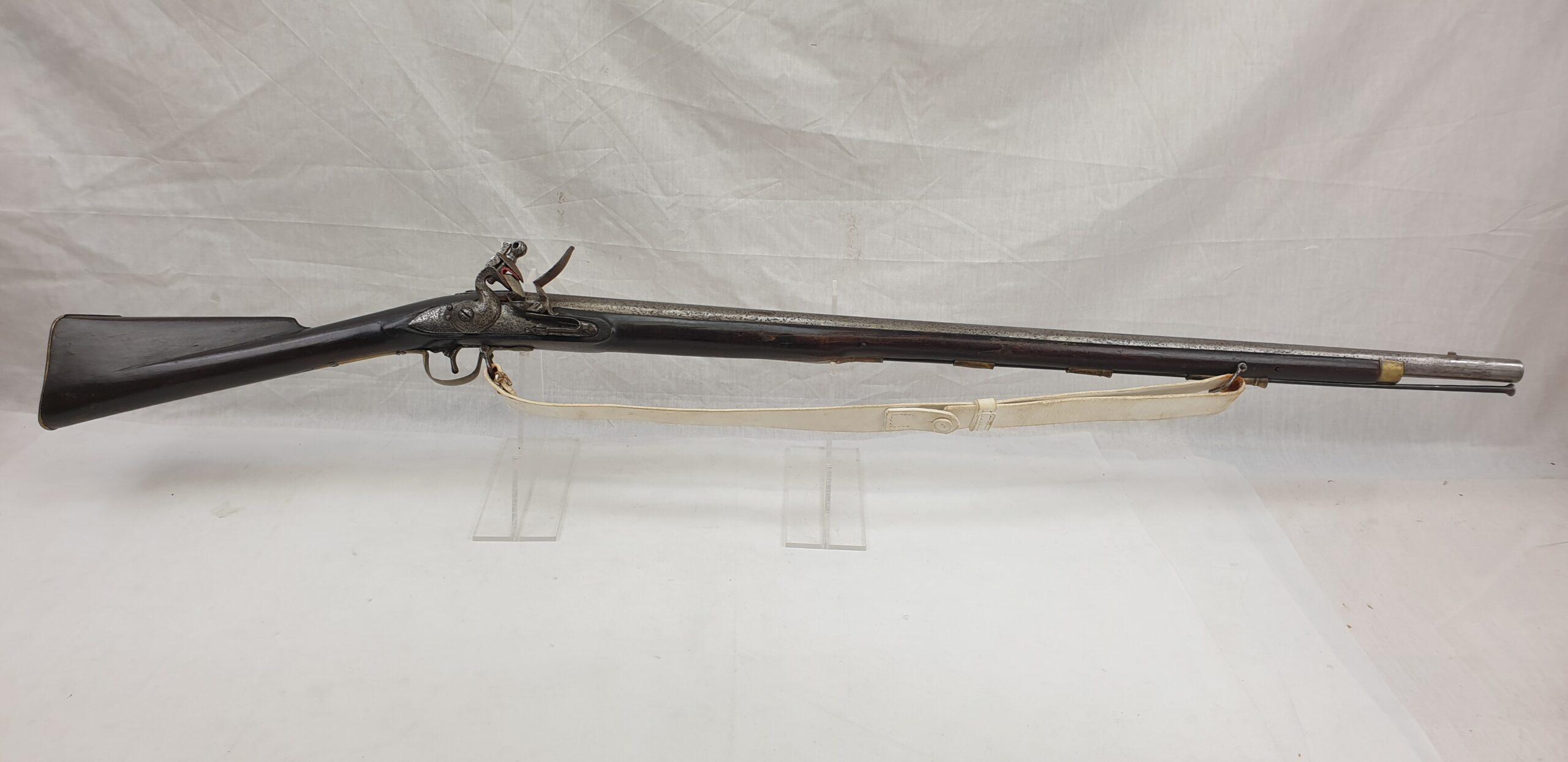 Circa 1778 Sea Service Pattern Tower Brown Bess Musket and Sling