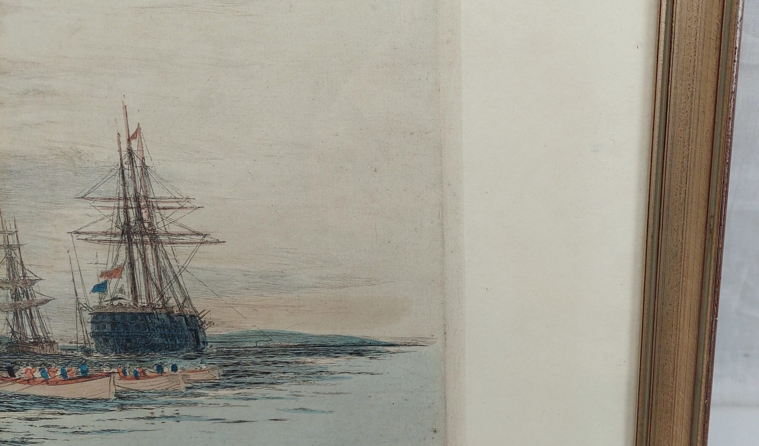Hand Tinted Etching of HMS Victory by Harold Wyllie - Image 8
