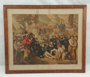Framed Chromolithographic Print of ‘The Death of Nelson’ After Benjamin West