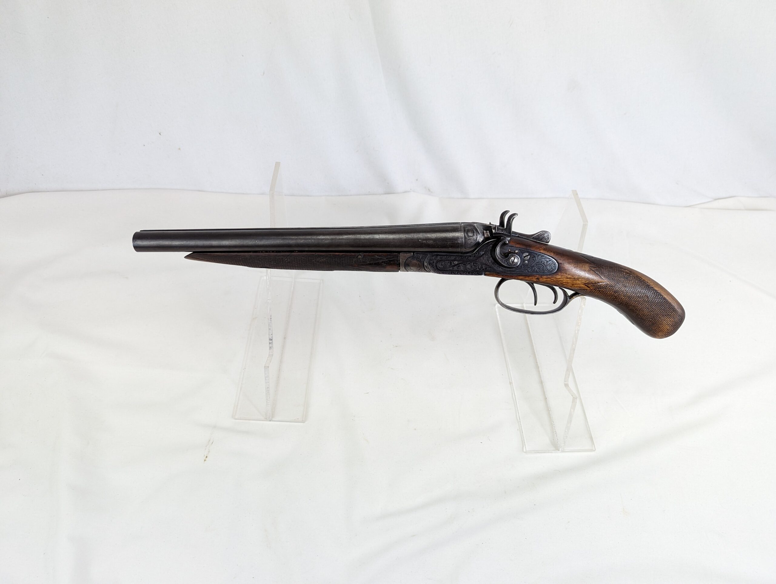 Antique Double Barrel Patterned Sawn Off Shotgun - Image 2