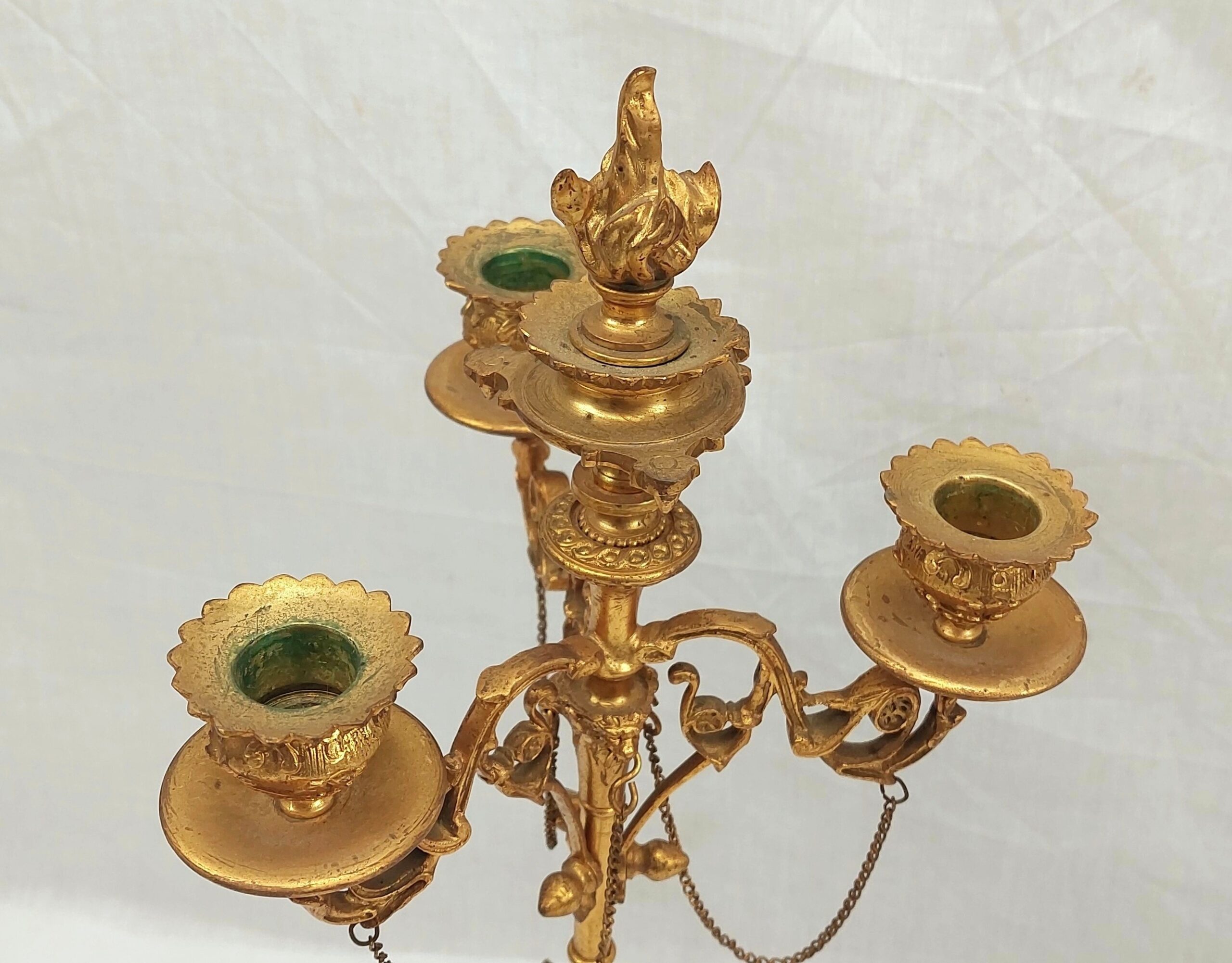 Pair Of Regency Circa 1820 Gilt Bronze 4 Sconce Candelabra - Image 4