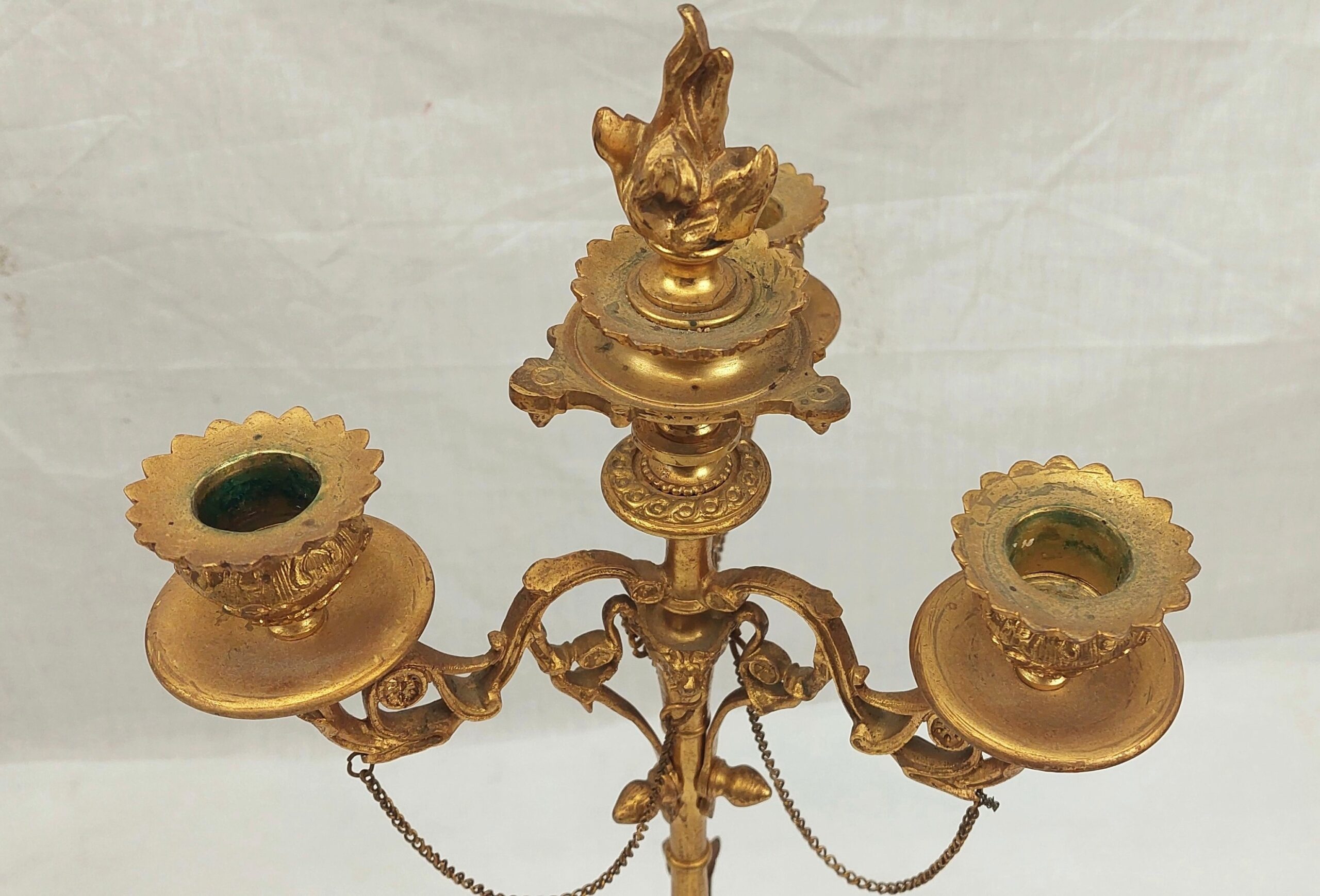 Pair Of Regency Circa 1820 Gilt Bronze 4 Sconce Candelabra - Image 3
