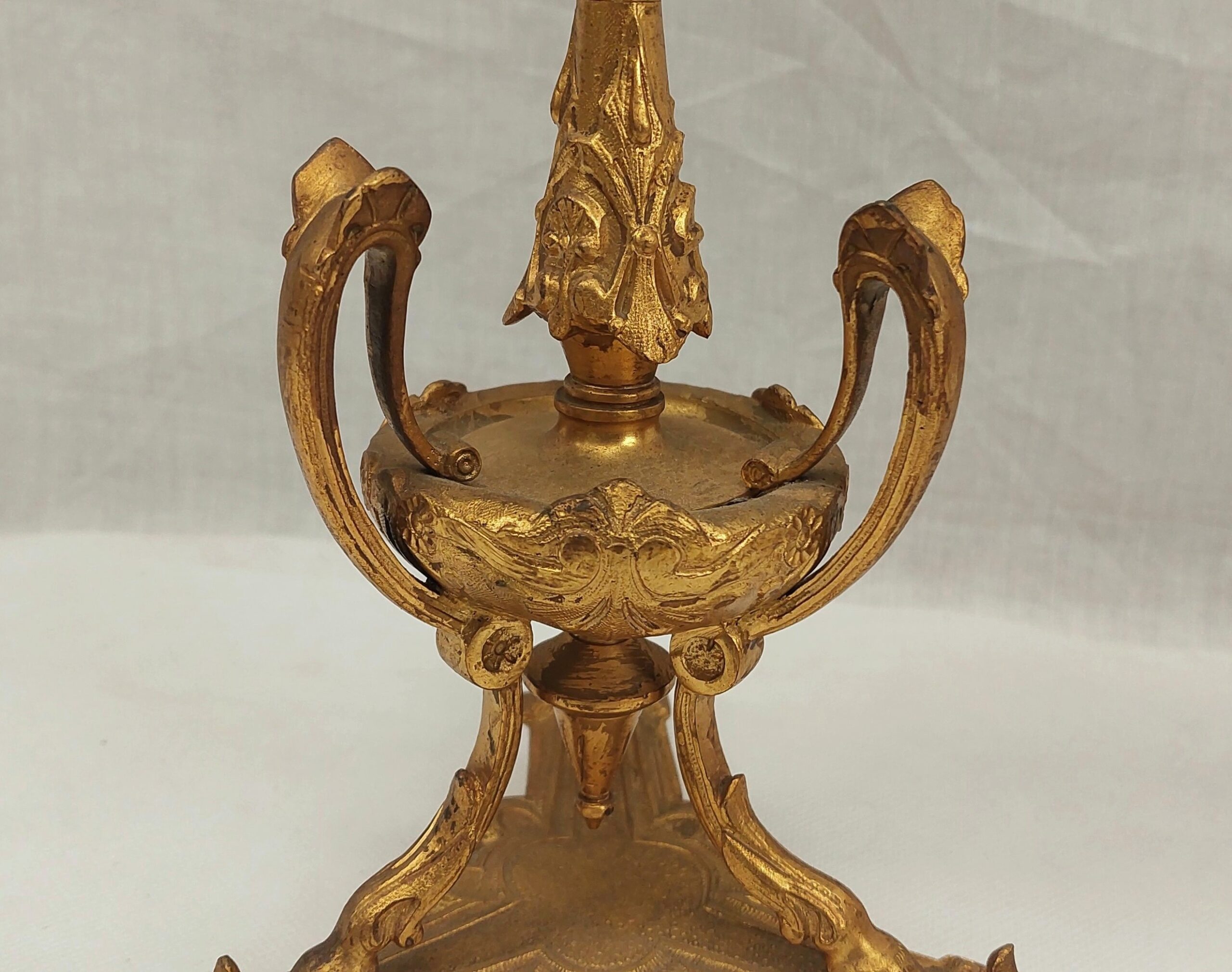Pair Of Regency Circa 1820 Gilt Bronze 4 Sconce Candelabra - Image 8