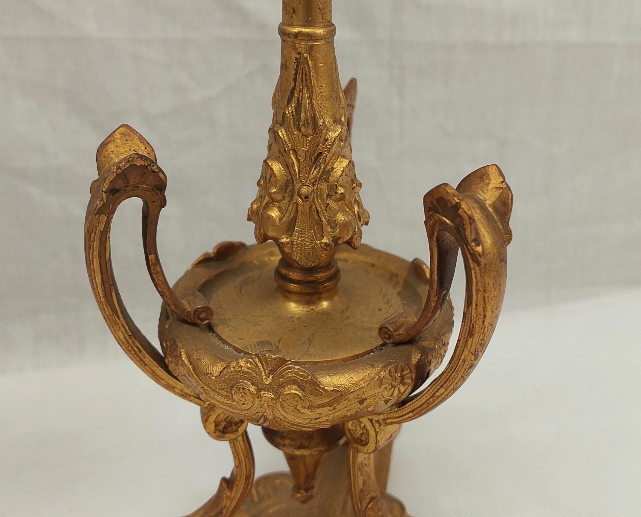 Pair Of Regency Circa 1820 Gilt Bronze 4 Sconce Candelabra - Image 6