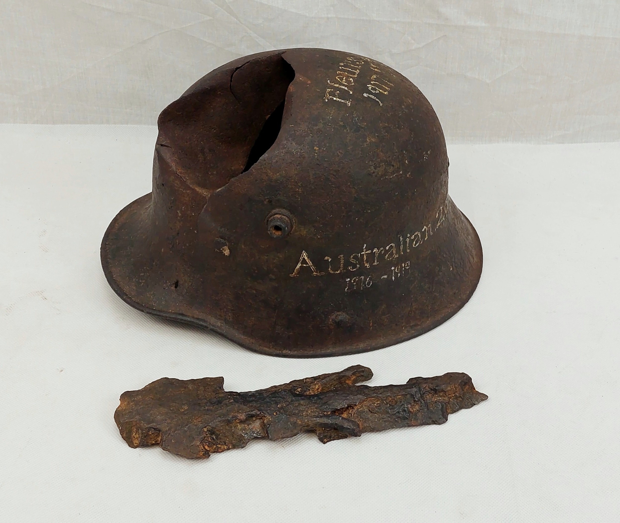 Relic WW1 German M16 Helmet And Shrapnel - Image 11