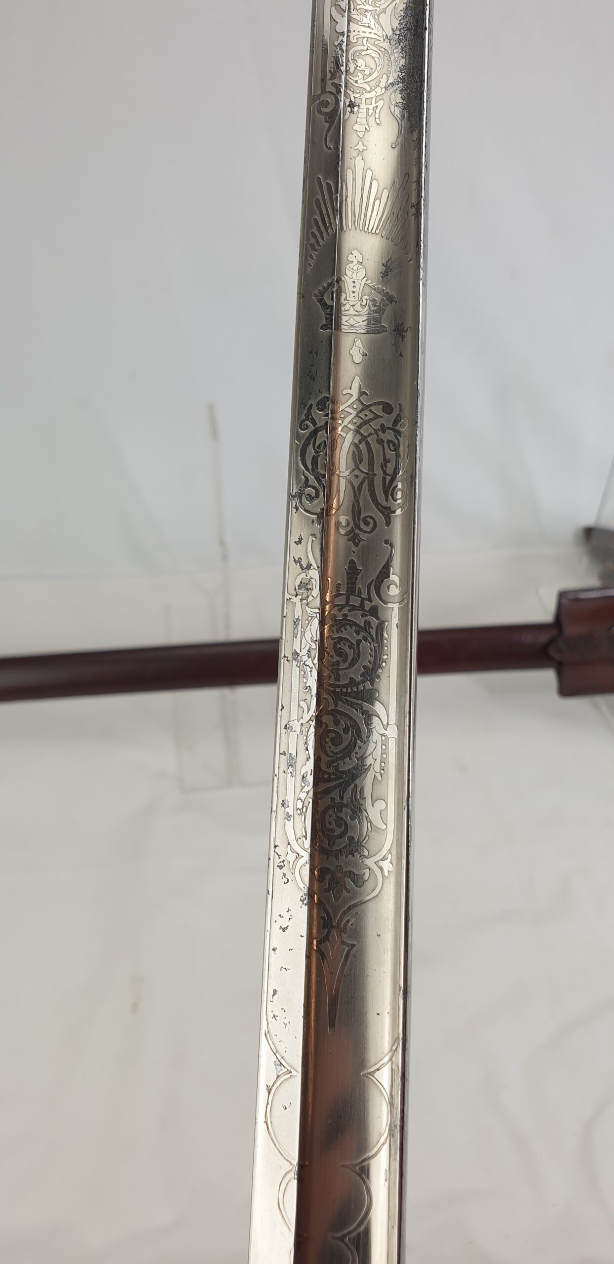 Scottish Lanarkshire Royal Artillery Volunteers Sword 1827 Pattern Light Cavalry Sabre, Leather Frog, Leather Field Scabbard and Belt - Image 16
