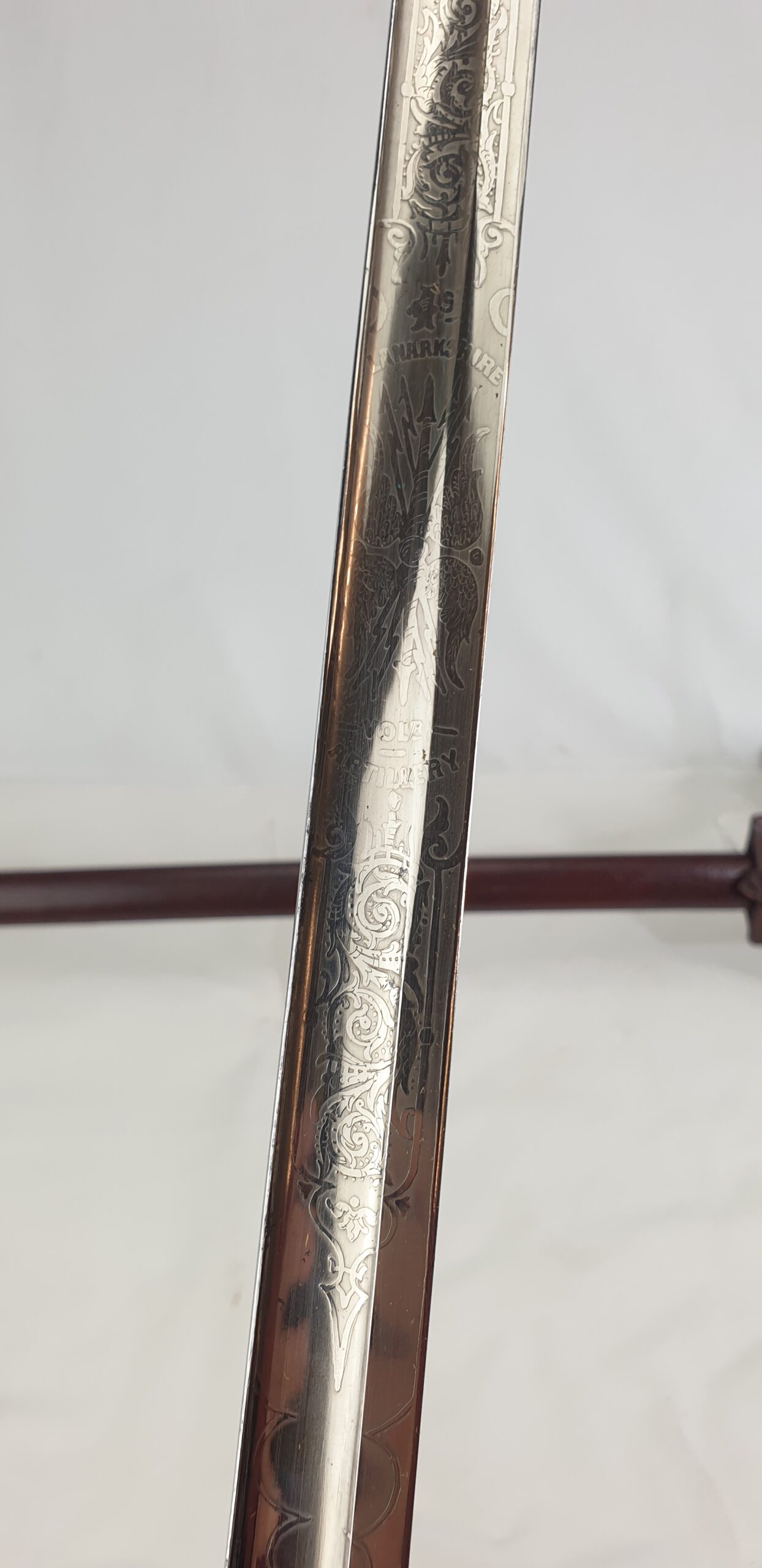 Scottish Lanarkshire Royal Artillery Volunteers Sword 1827 Pattern Light Cavalry Sabre, Leather Frog, Leather Field Scabbard and Belt - Image 17