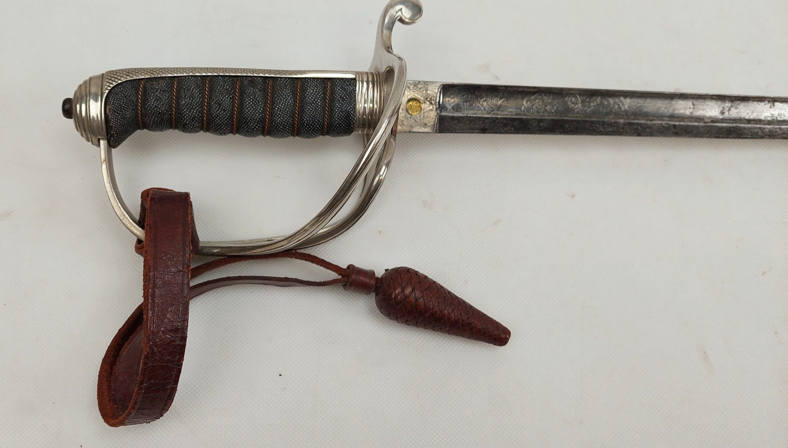 WW1 British Artillery Officers Sword, Scabbard, Frog, Straps And Sword Knot - Image 13