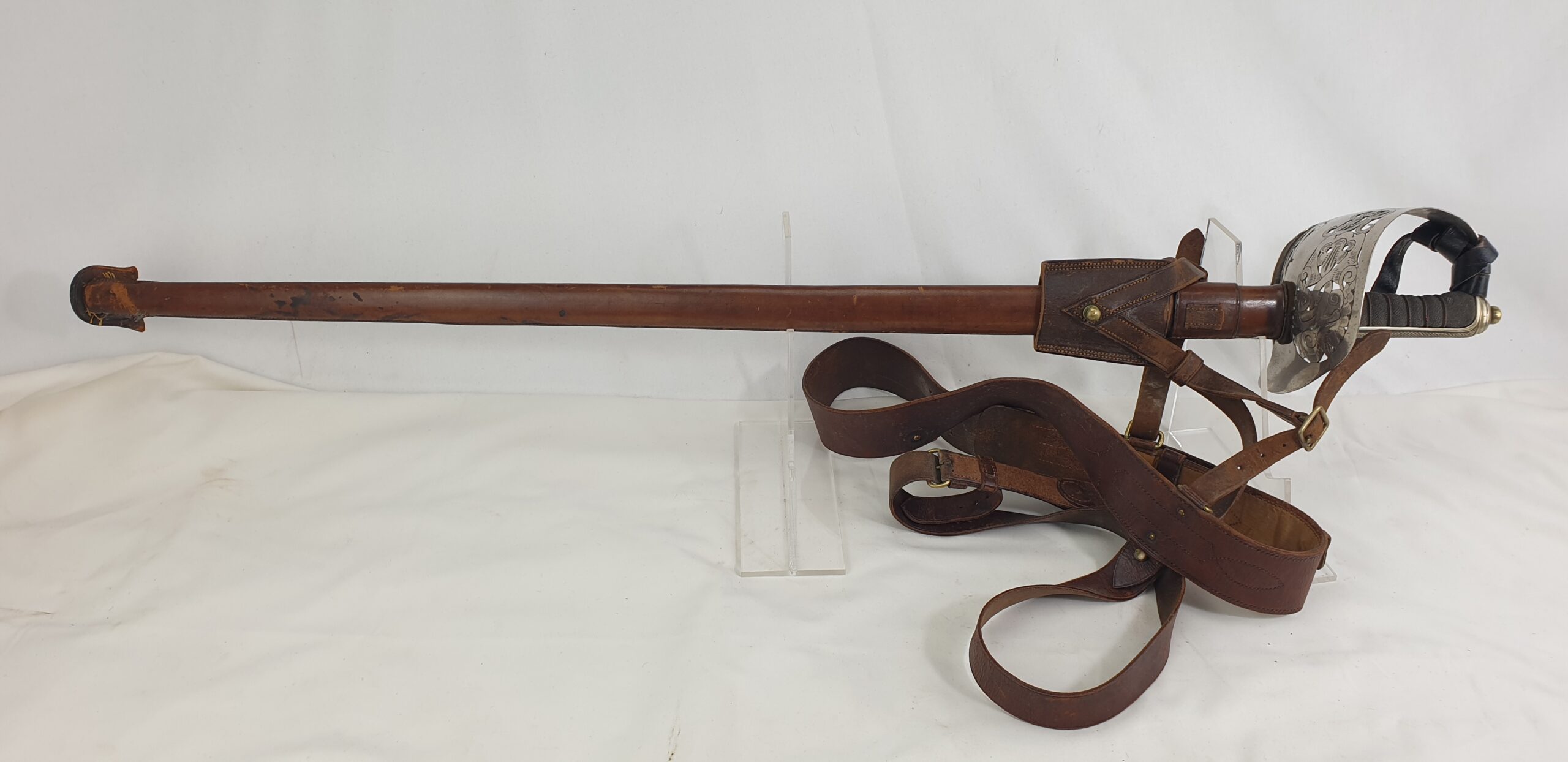 WW1 Era George V 1897 Pattern Royal Engineers Sword by Mole with Scabbard, Frog & Harness of Capt. W. B. Willcox