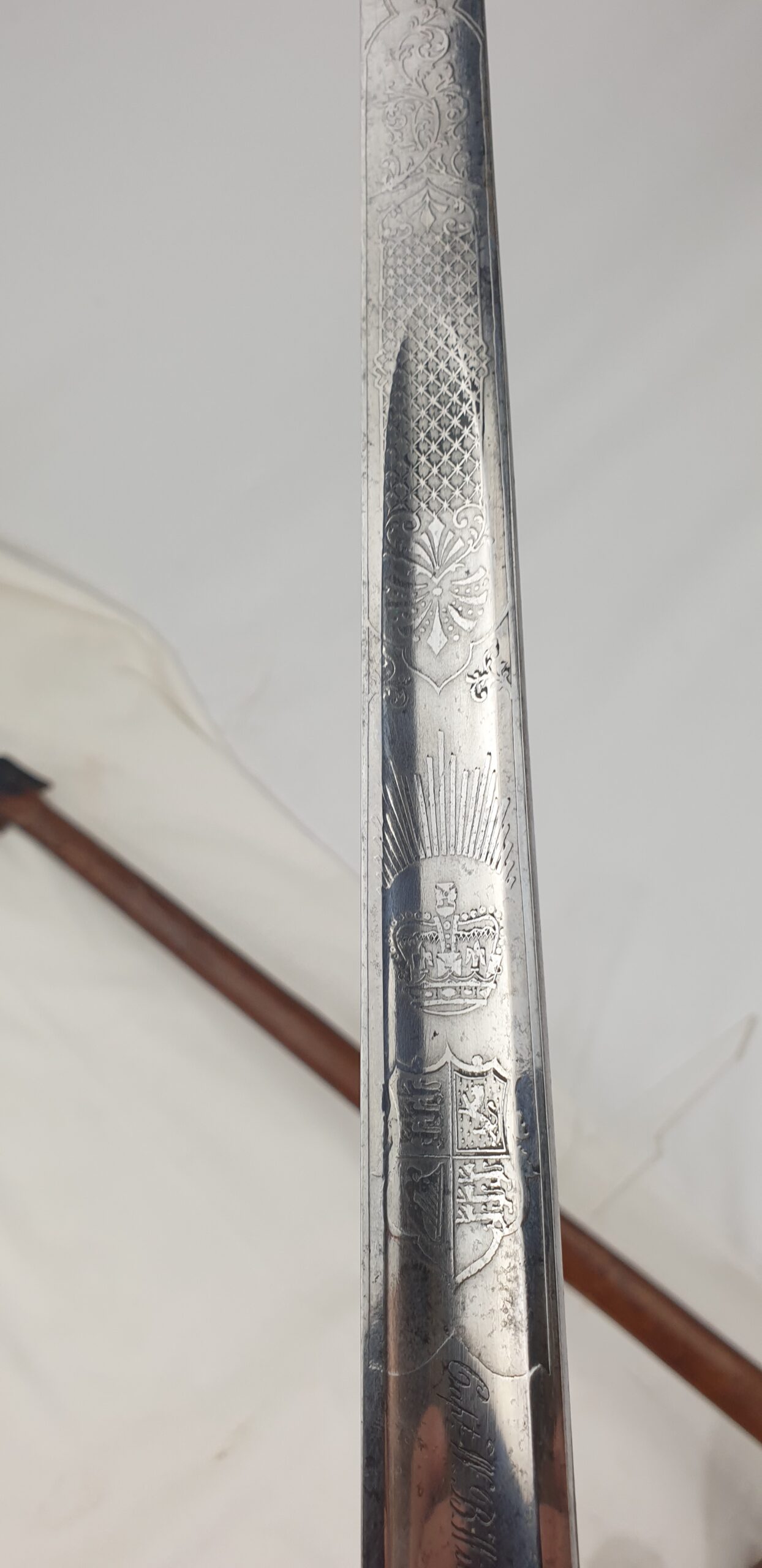 WW1 Era George V 1897 Pattern Royal Engineers Sword by Mole with Scabbard, Frog & Harness of Capt. W. B. Willcox - Image 14