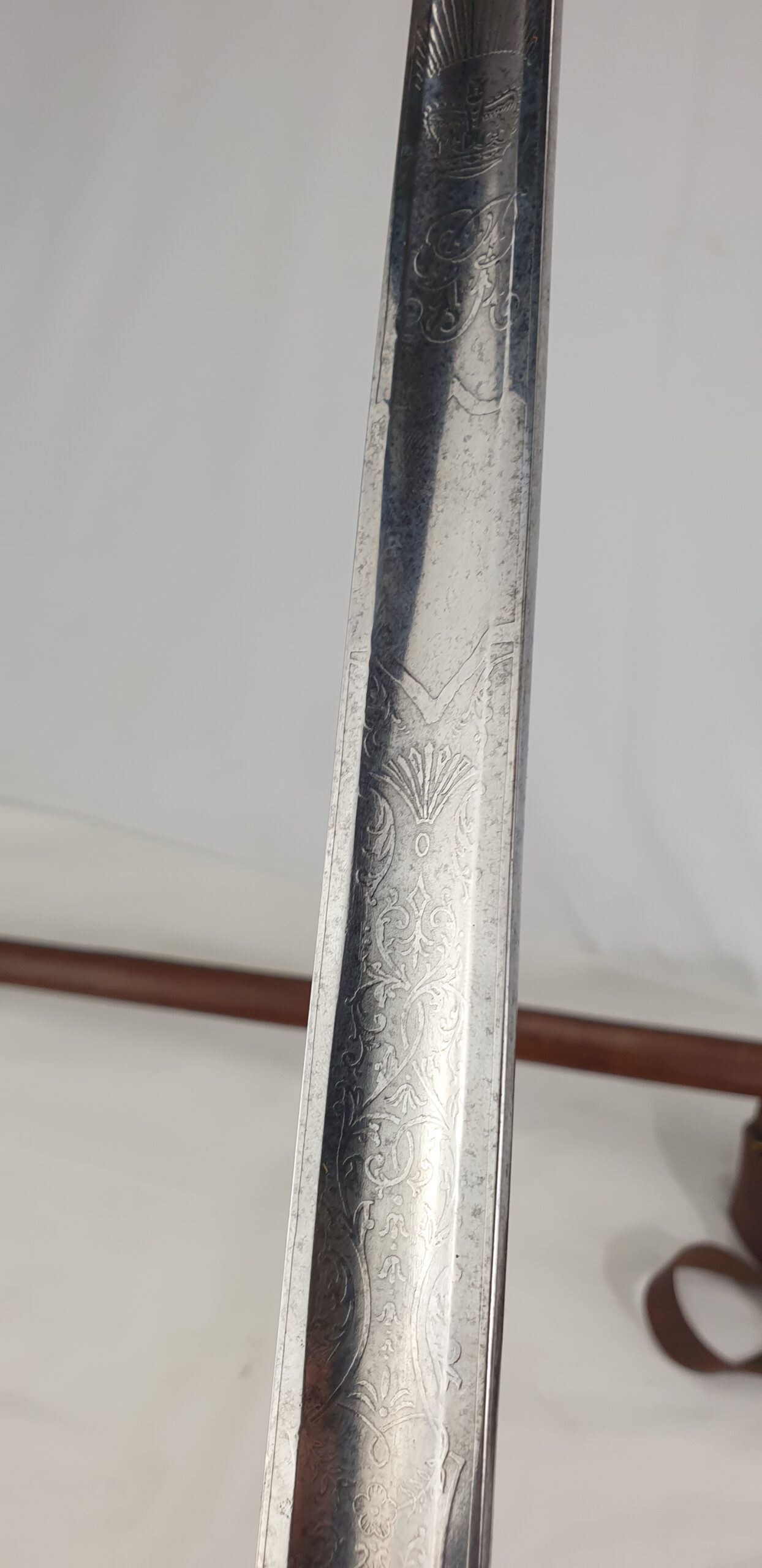 WW1 Era George V 1897 Pattern Royal Engineers Sword by Mole with Scabbard, Frog & Harness of Capt. W. B. Willcox - Image 7