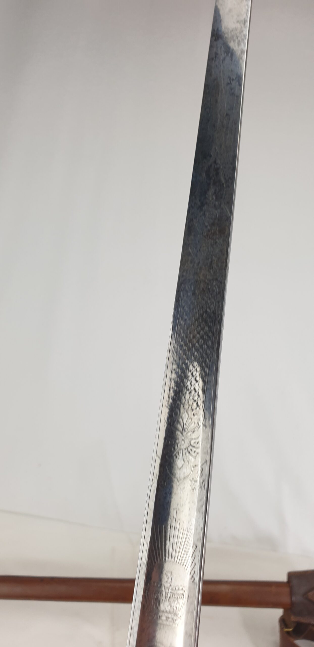 WW1 Era George V 1897 Pattern Royal Engineers Sword by Mole with Scabbard, Frog & Harness of Capt. W. B. Willcox - Image 9