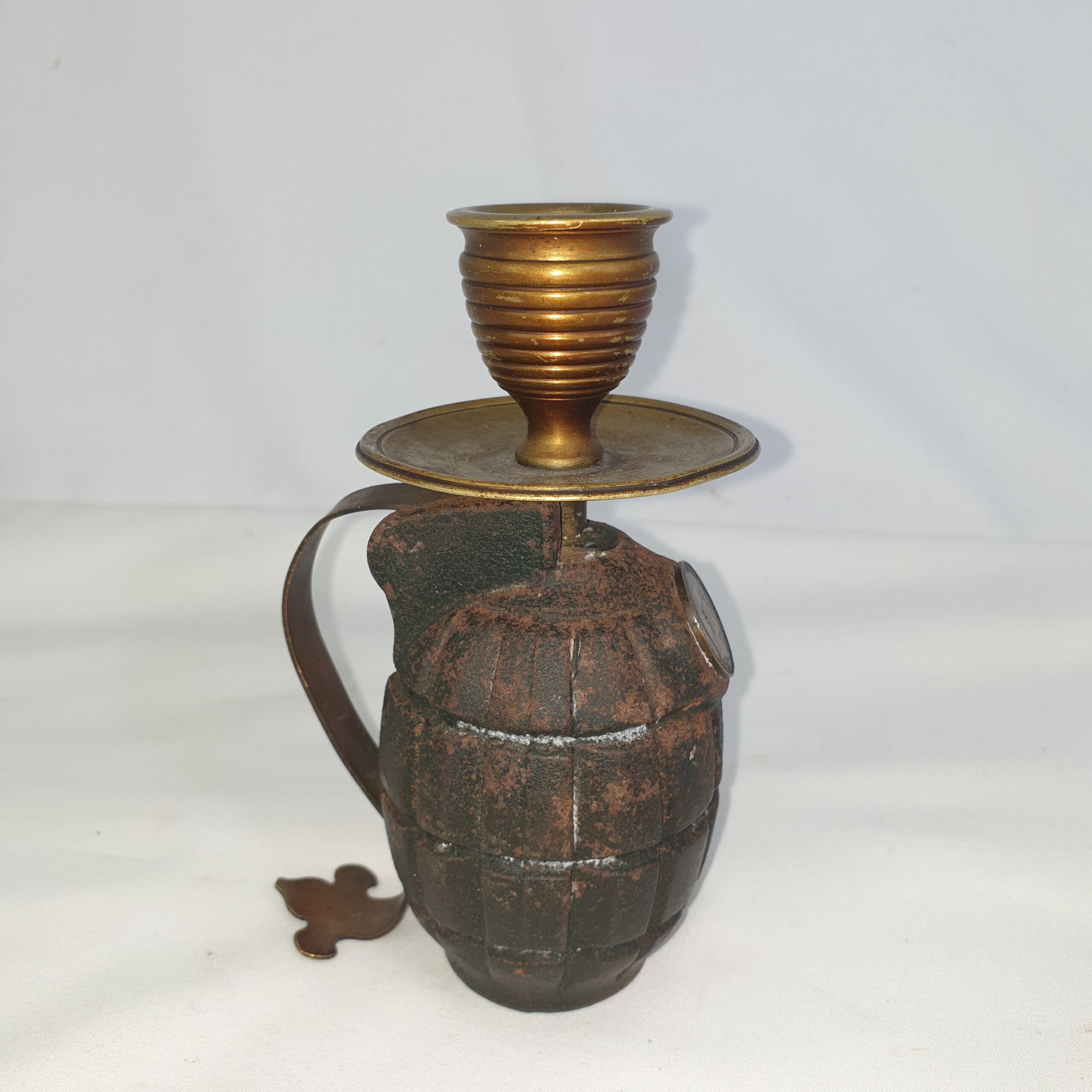 WW1 Trenchart Mills Bomb Grenade Candle Stick