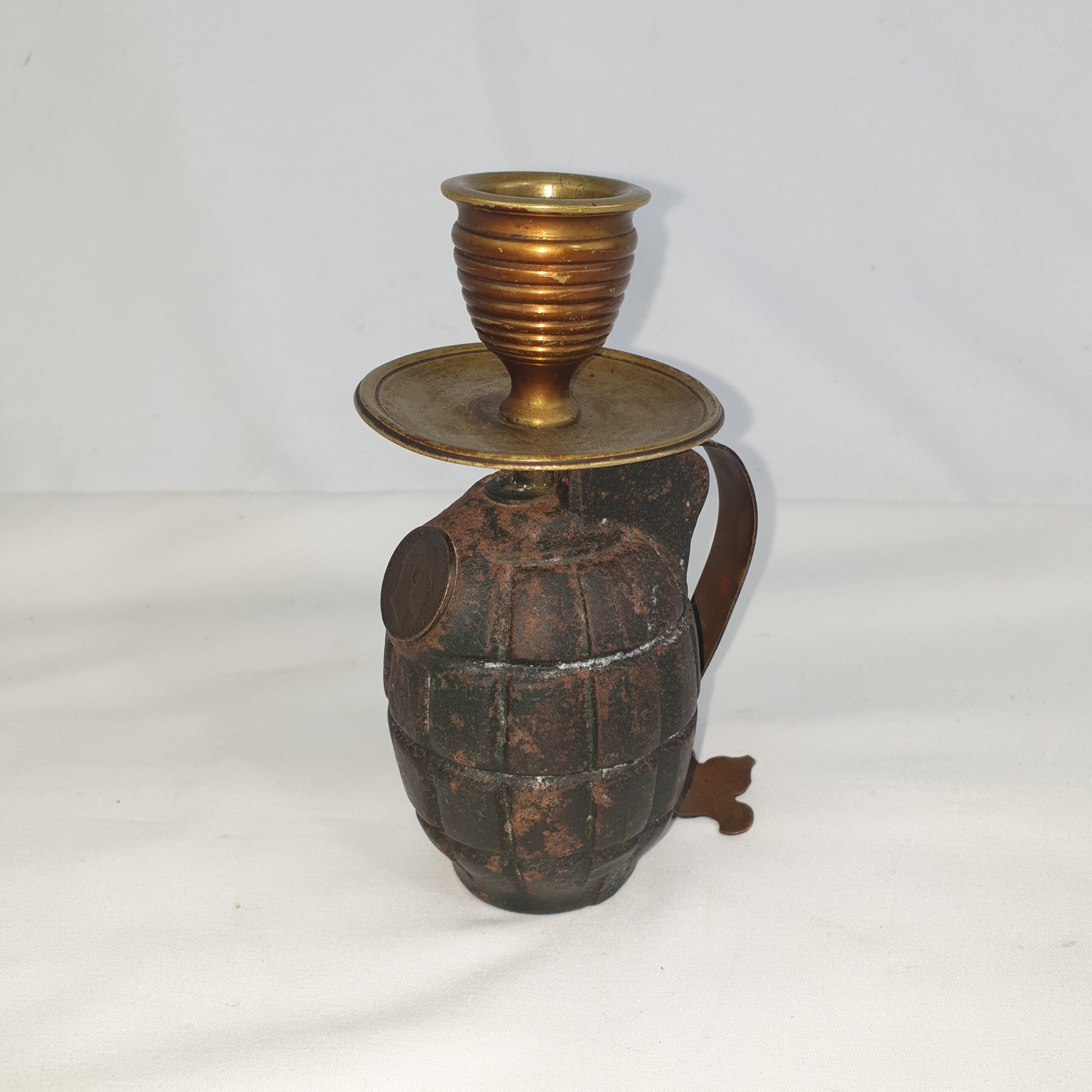 WW1 Trenchart Mills Bomb Grenade Candle Stick - Image 3
