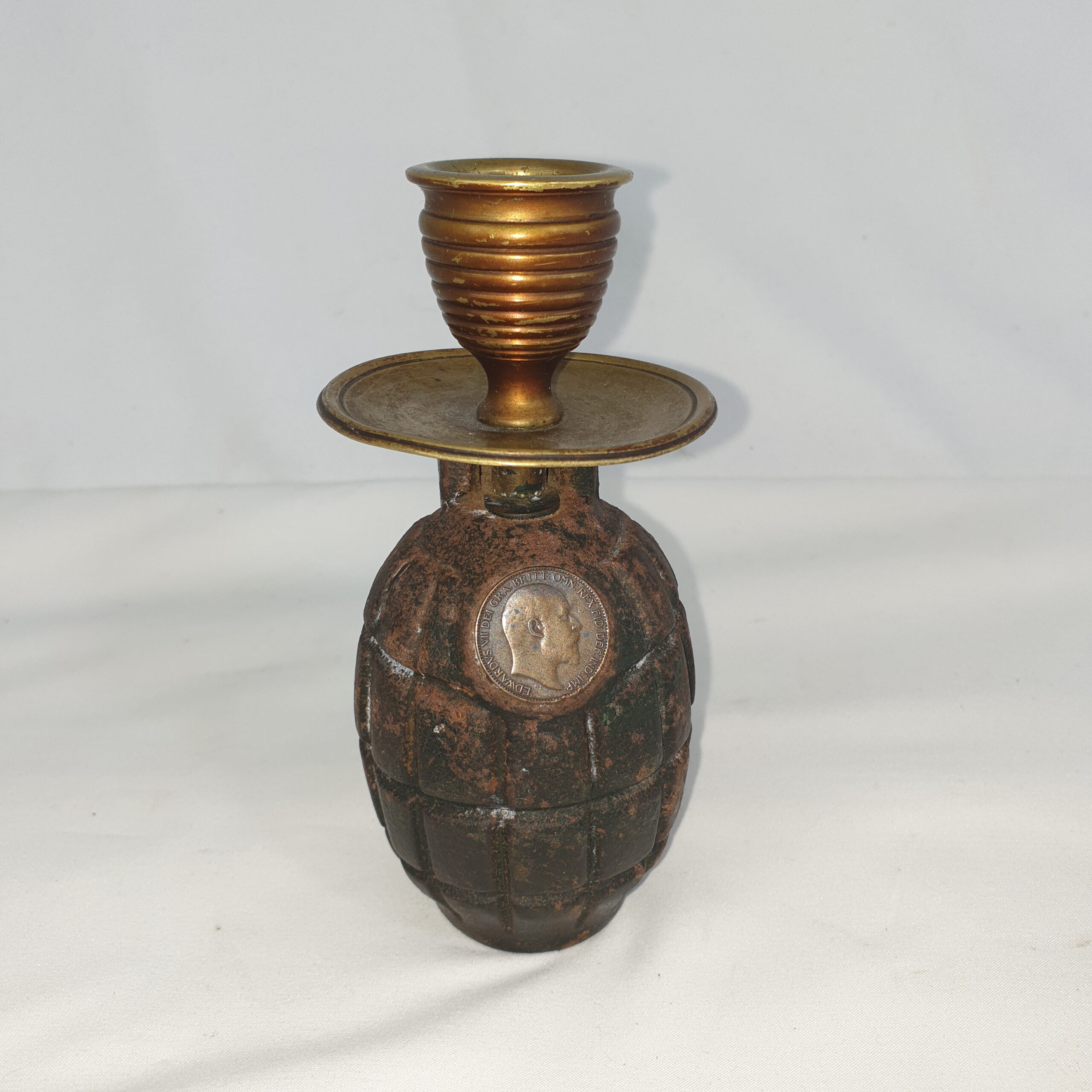 WW1 Trenchart Mills Bomb Grenade Candle Stick - Image 4