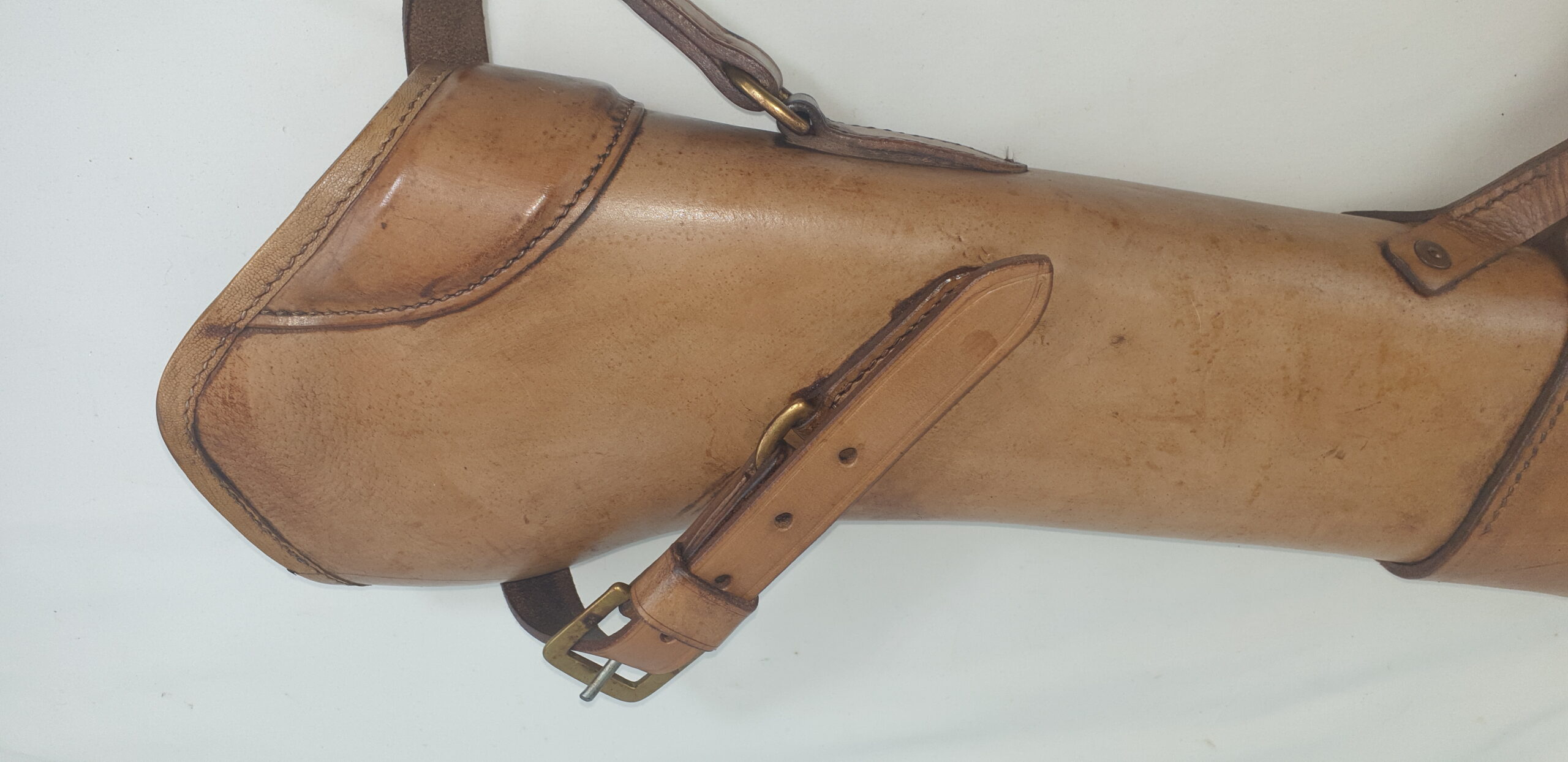 WW1 Era British .303 SMLE Leather Bucket Saddle Rifle Holster - Reproduction - Image 6