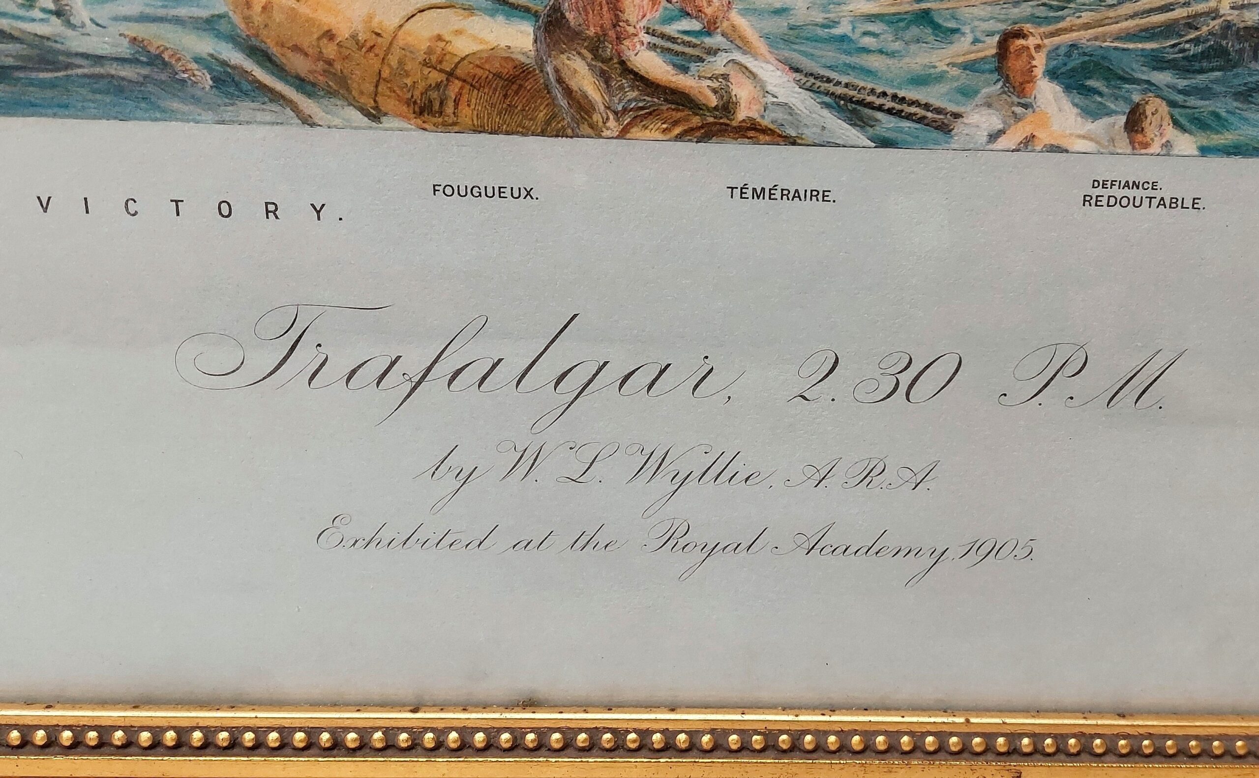 Framed 1905 Chromolithograph Of The Battle Of Trafalgar By W. L. Wyllie - Image 8