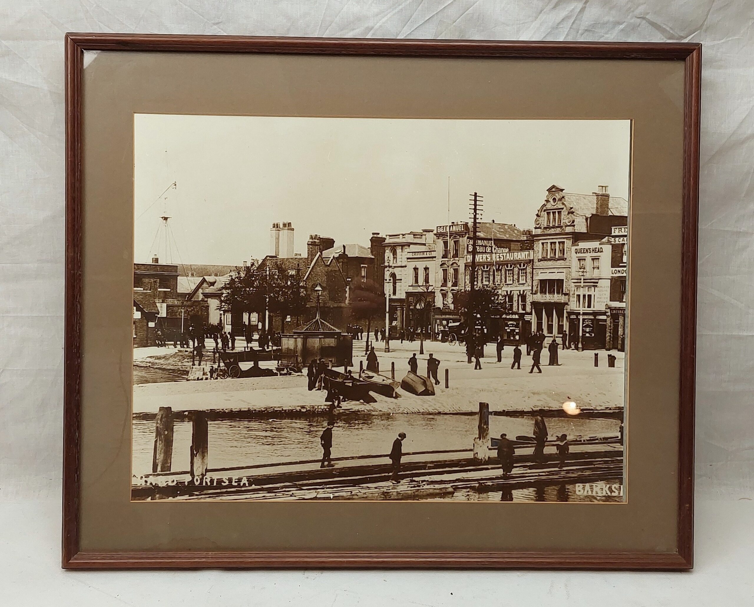 Framed Copy Of A Circa 1900 Print Of The Hard Portsmouth