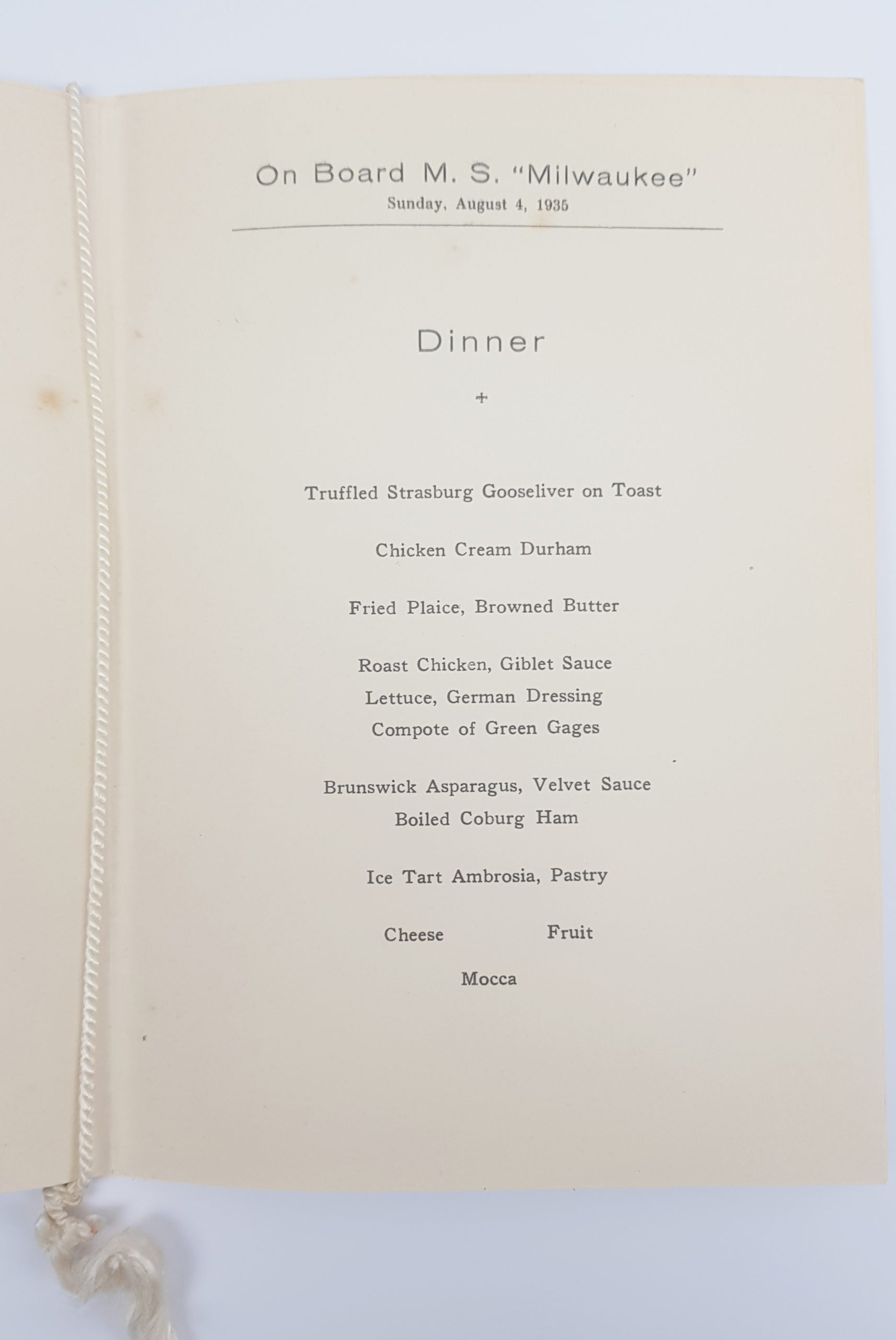 Hamburg Amerika Line 1935 Menu Holder - Image 3
