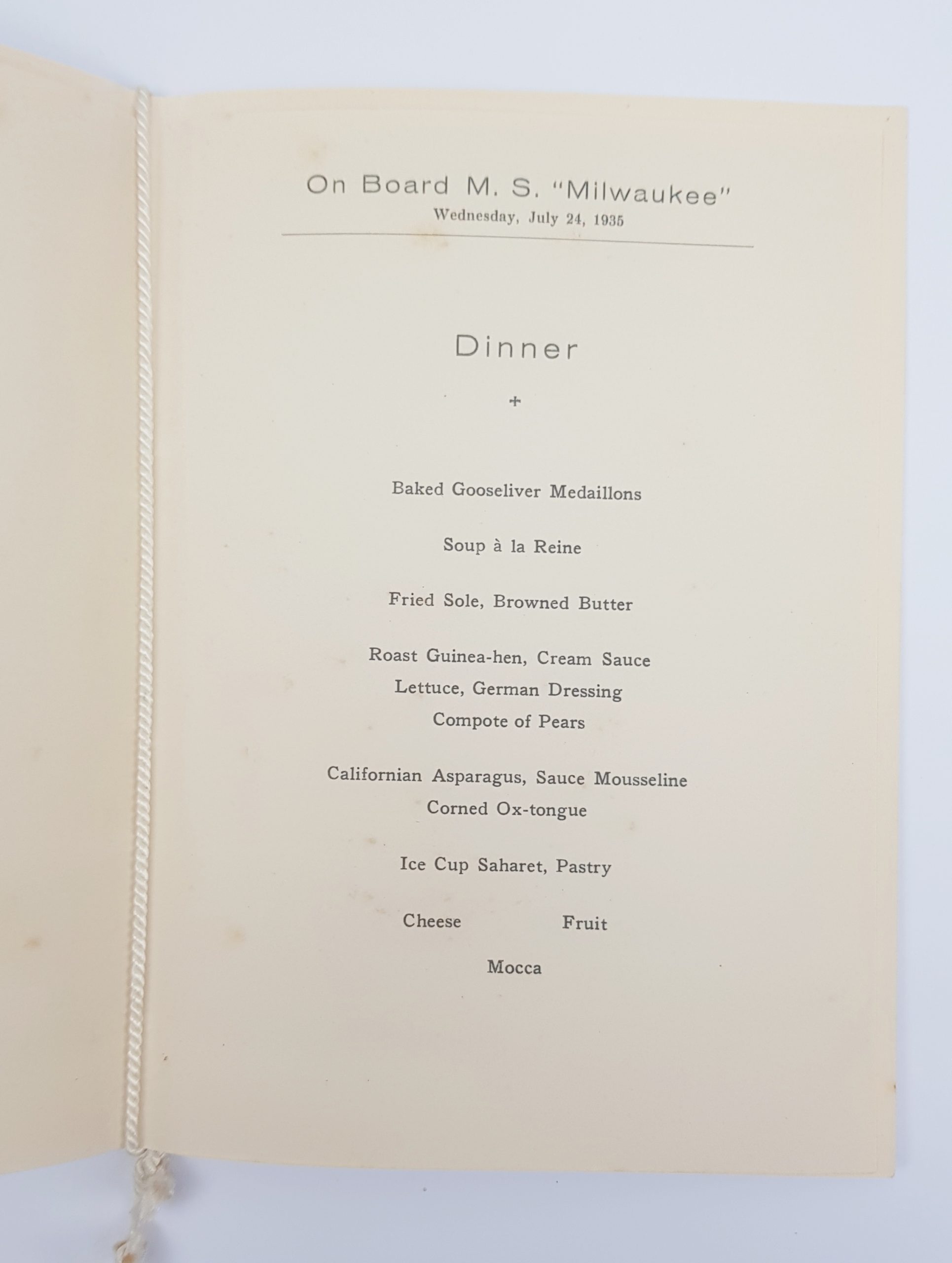 Hamburg Amerika Line 1935 Menu Holder #2 - Image 3