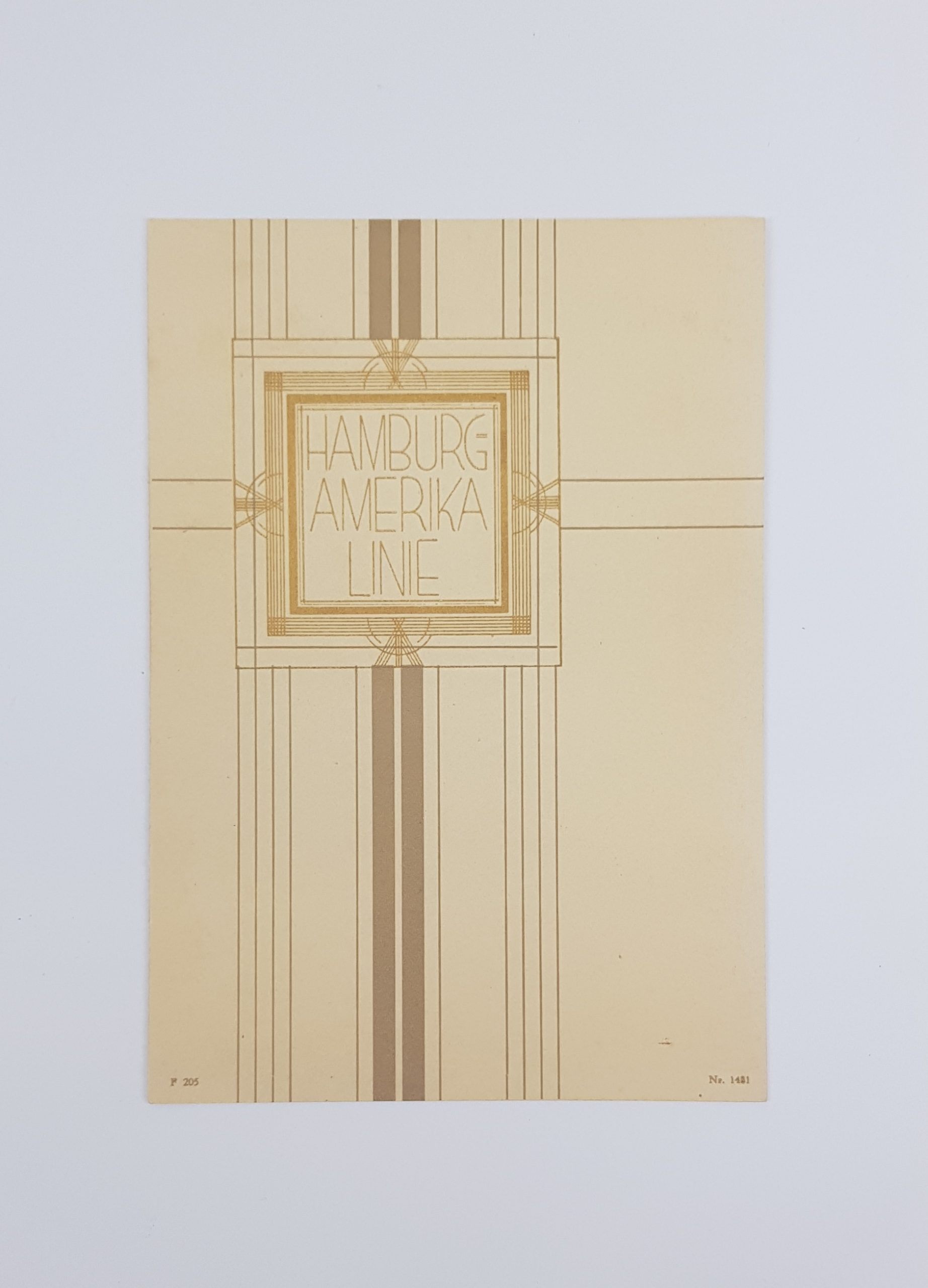 Hamburg Amerika Line 1935 Menu Holder #5
