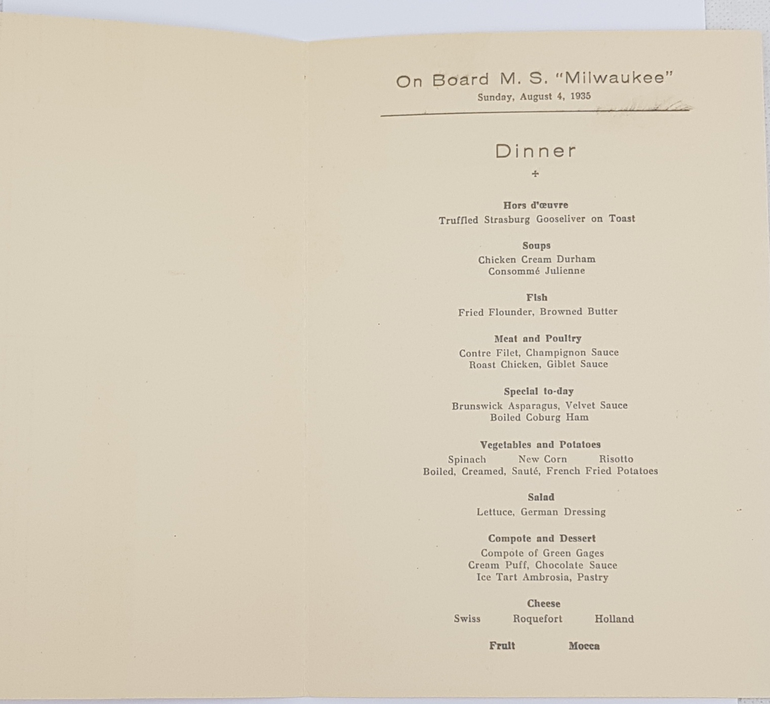 Hamburg Amerika Line 1935 Menu Holder #5 - Image 2