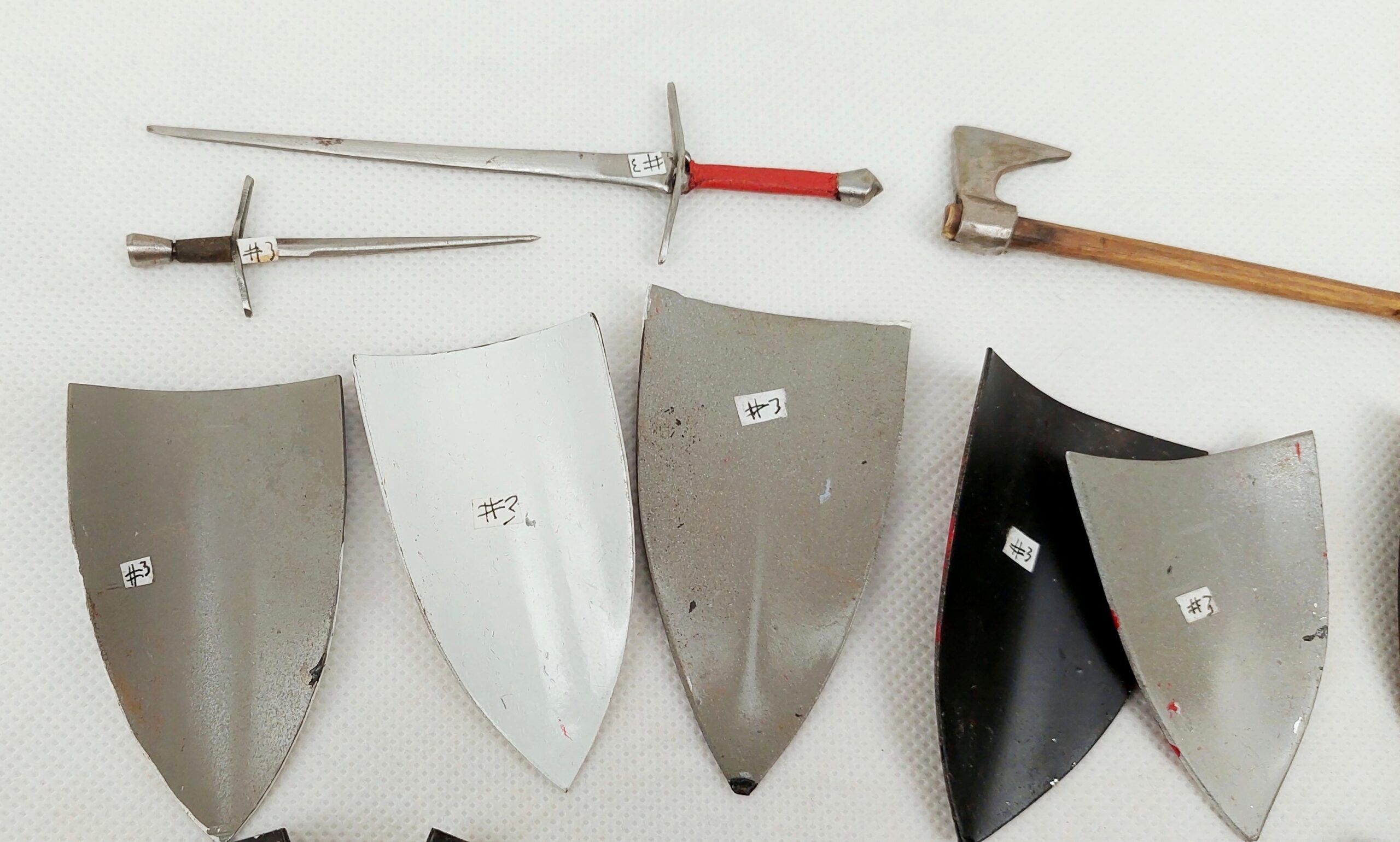 Hand Made Metal Miniature Knights Shield Set Sword And Axe - Image 5