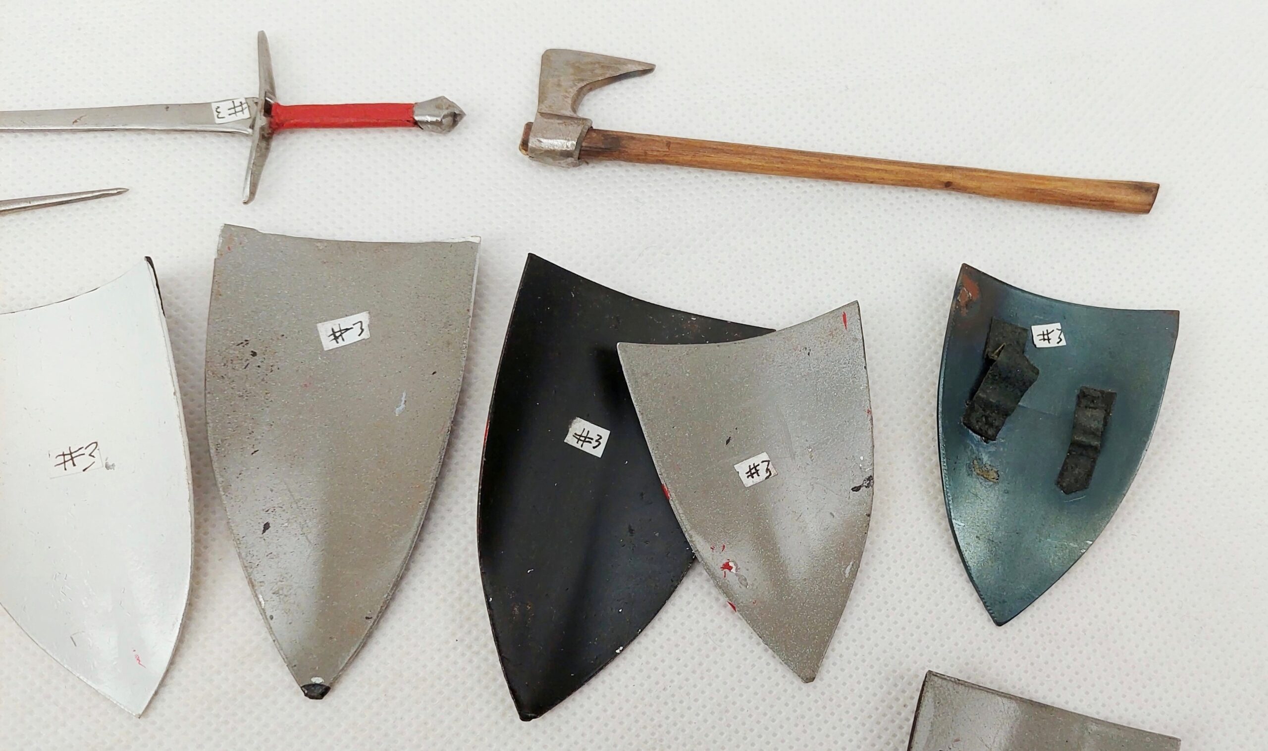 Hand Made Metal Miniature Knights Shield Set Sword And Axe - Image 4