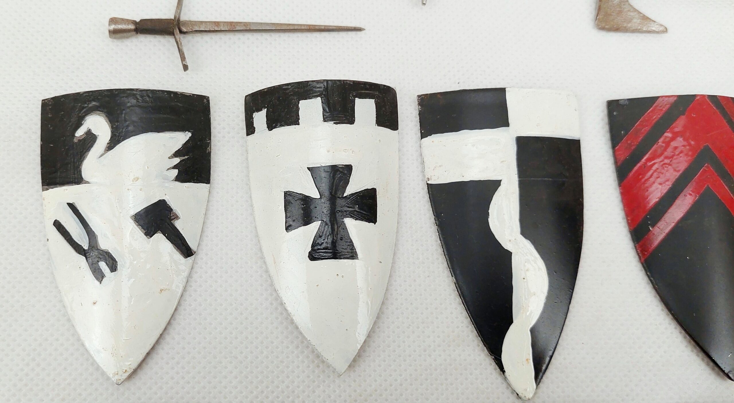 Hand Made Metal Miniature Knights Shield Set Sword And Axe - Image 8