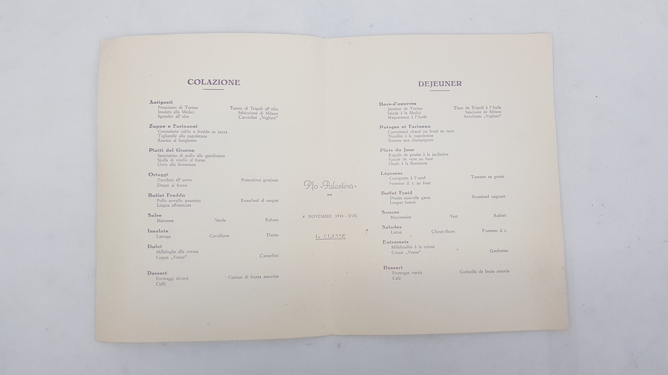 Italian Line 1938 Menu Holder - Image 3