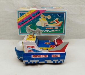 Vintage Tinplate Battery Operated Universe Boat