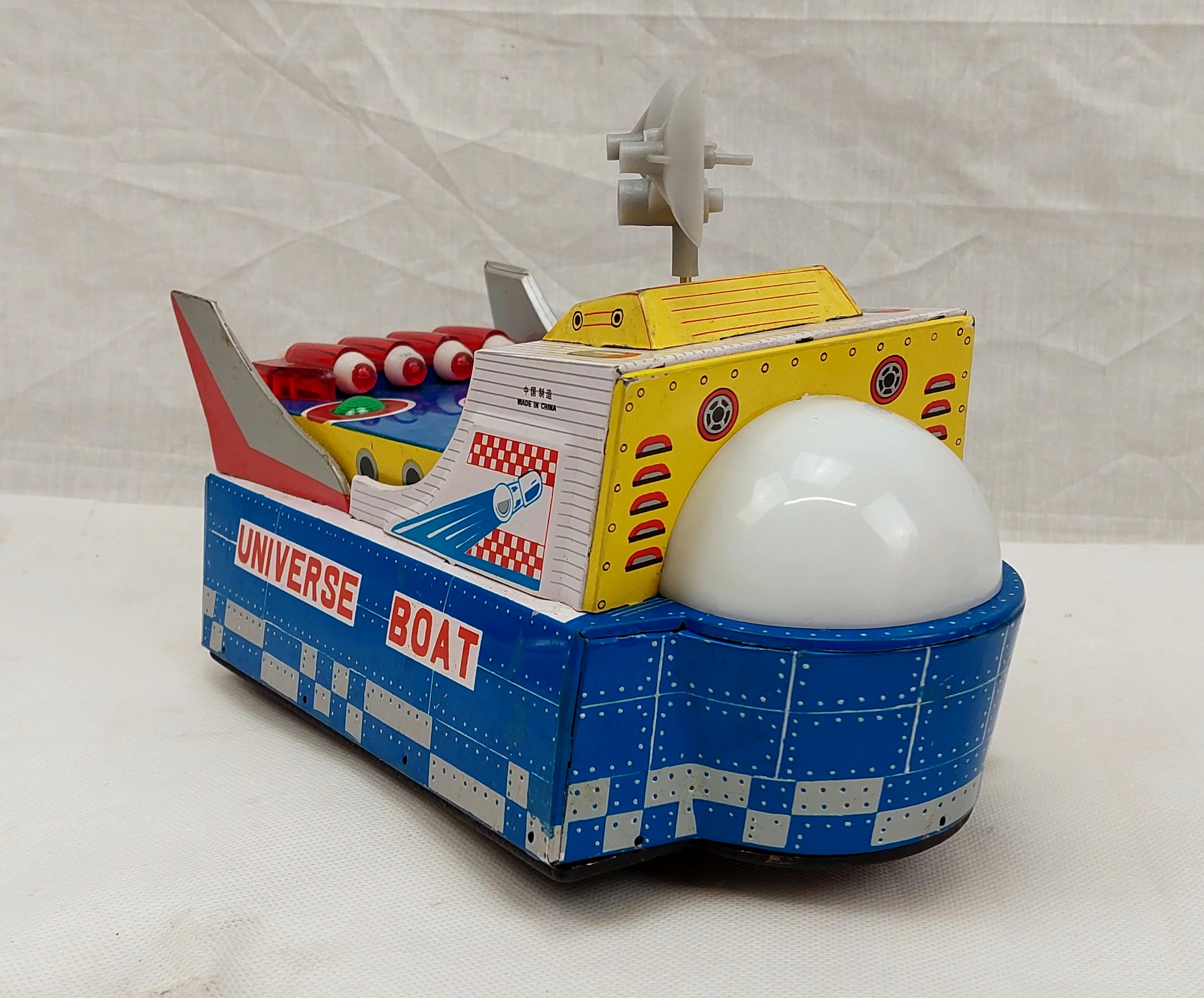 Vintage Tinplate Battery Operated Universe Boat - Image 5