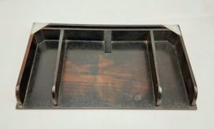 London 1920 Sterling Silver Mounted Ebony Desk Tidy