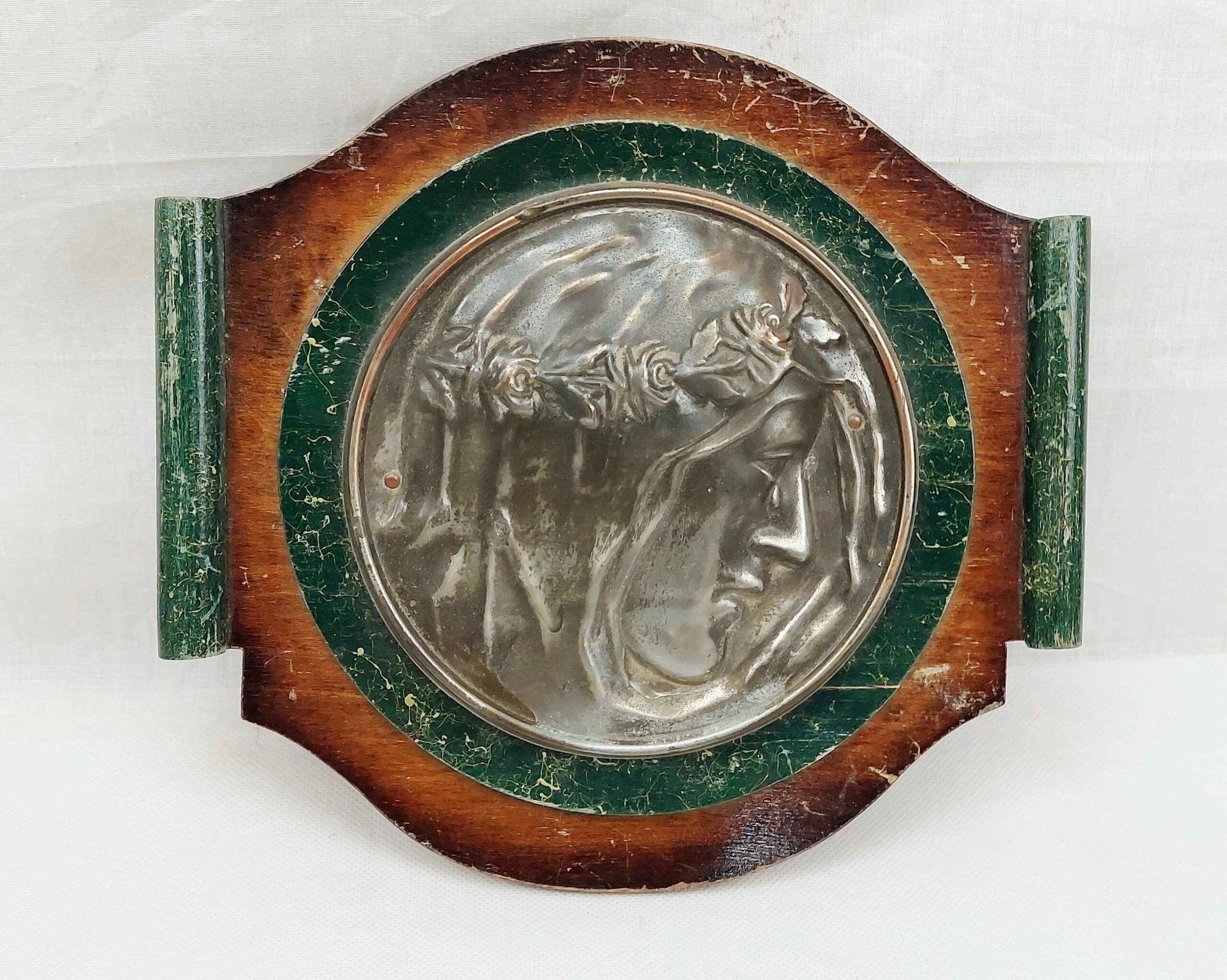 Mounted Art Nouveau Plaque Of A Lady