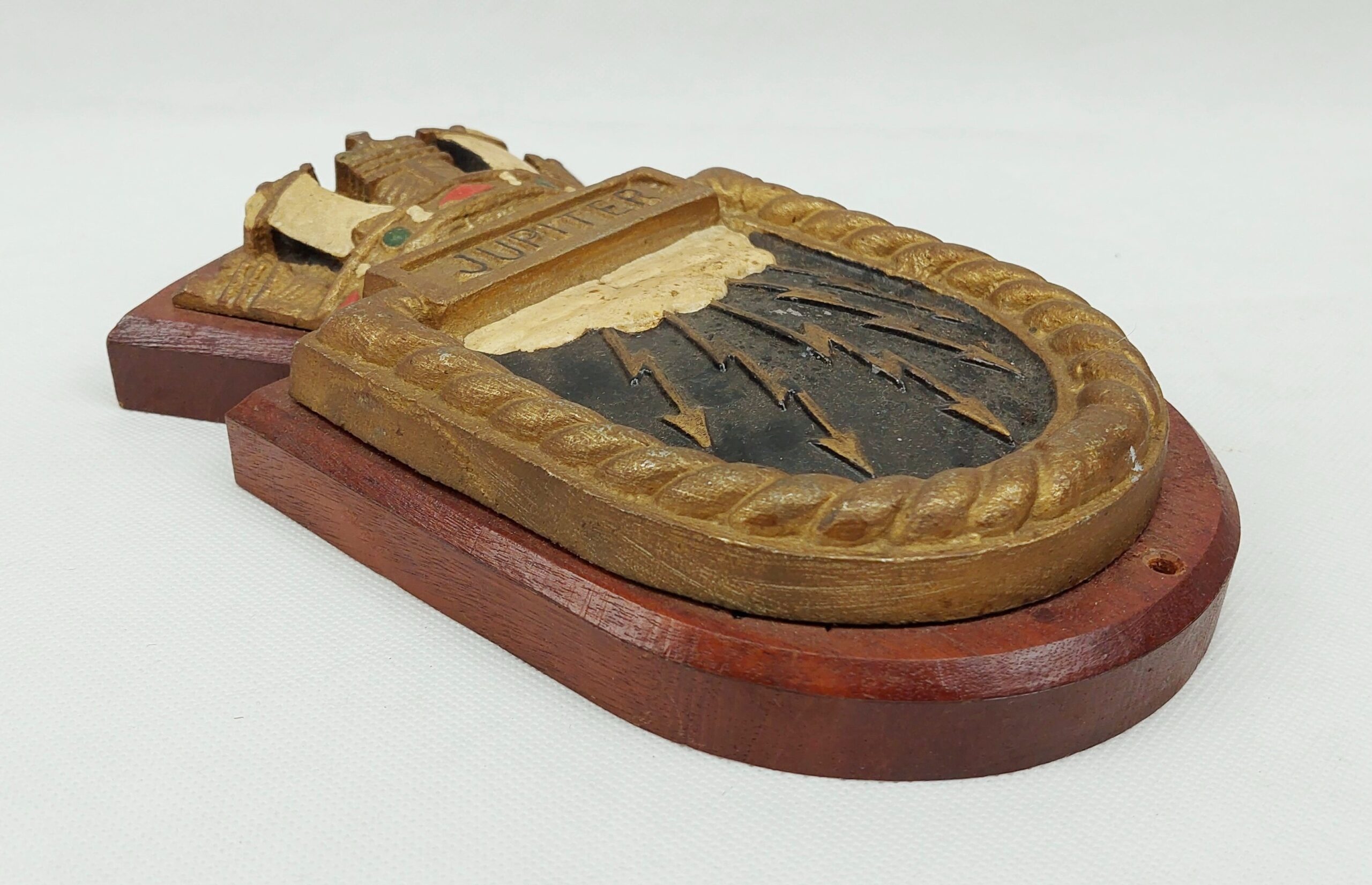 Mounted HMS Jupiter F85 1939 J Class Destroyer Metal Crest - Image 3