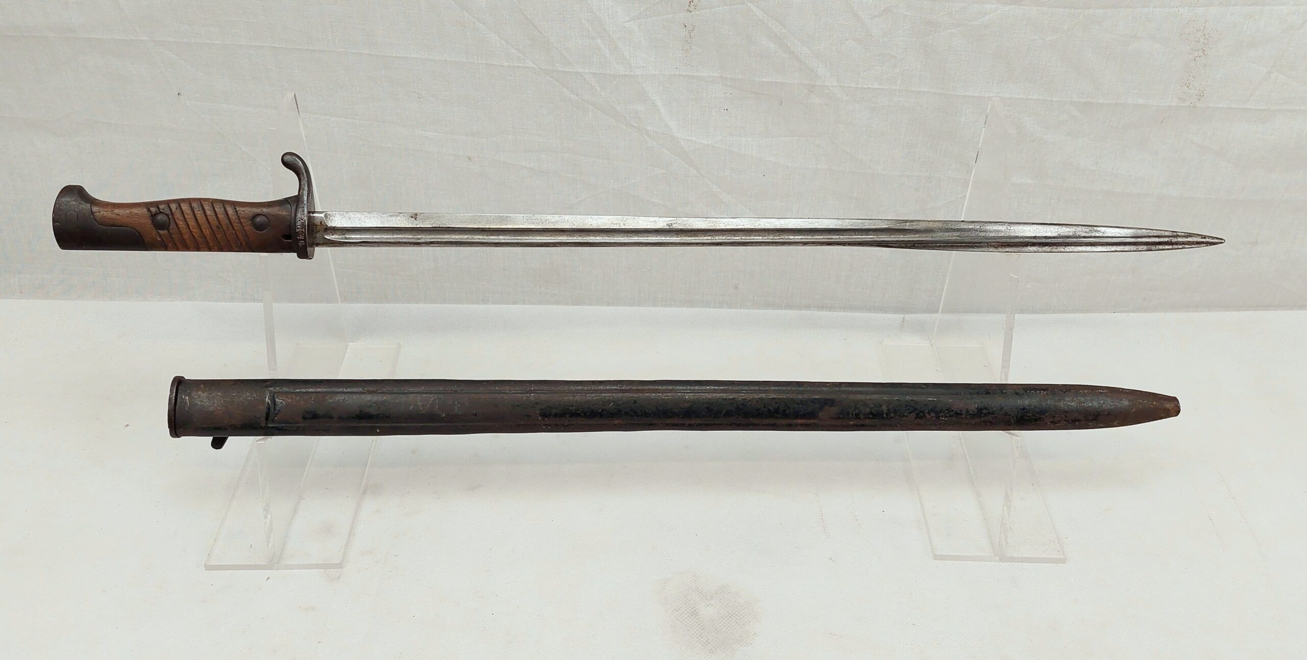 WW1 German Gew98 First Pattern Mauser Bayonet Dated 1907 with Scabbard