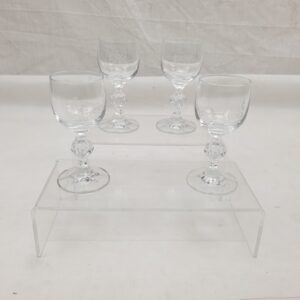 Set Of 4 Cut Glass Trinity Lighthouse Sherry Glasses