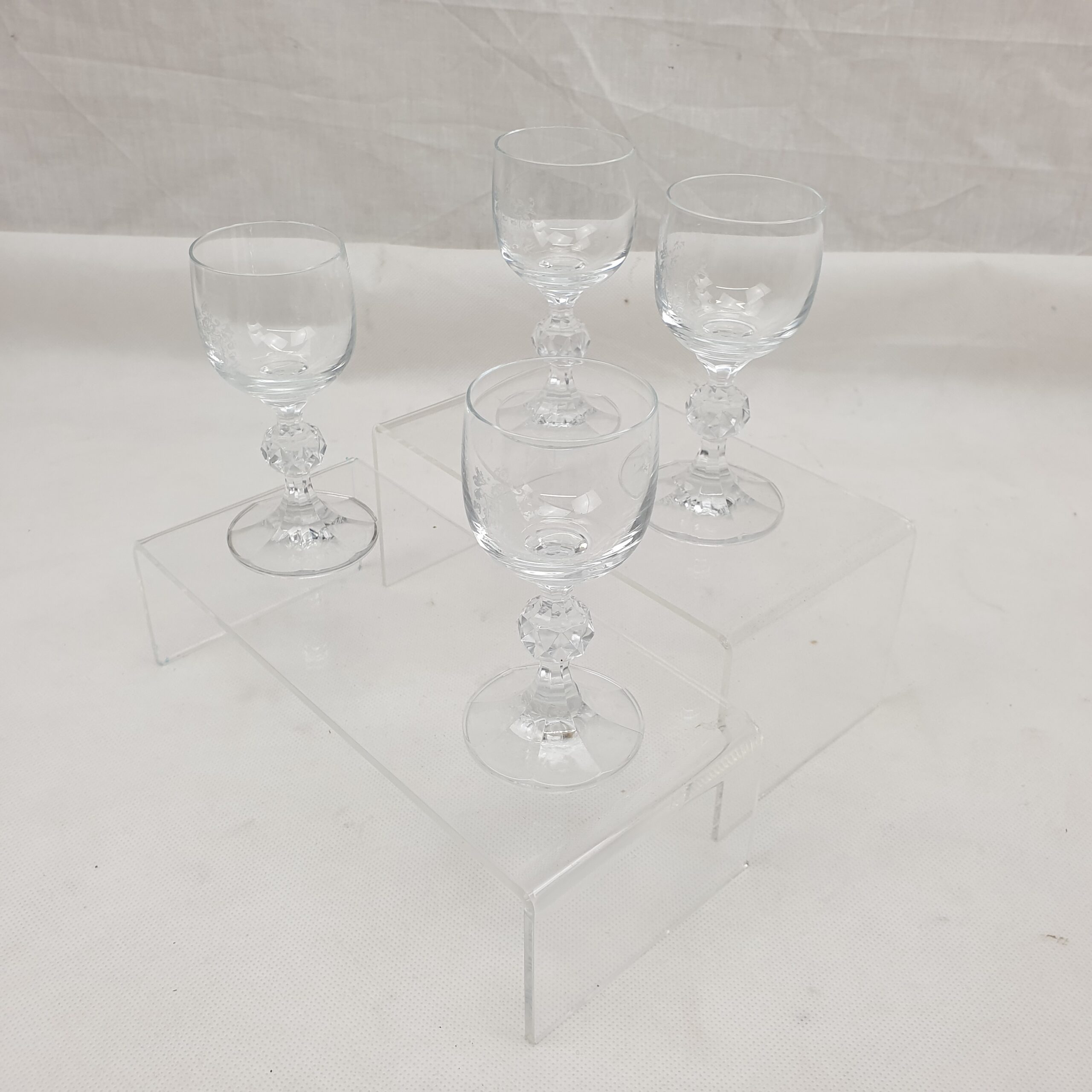 Set Of 4 Cut Glass Trinity Lighthouse Sherry Glasses - Image 6