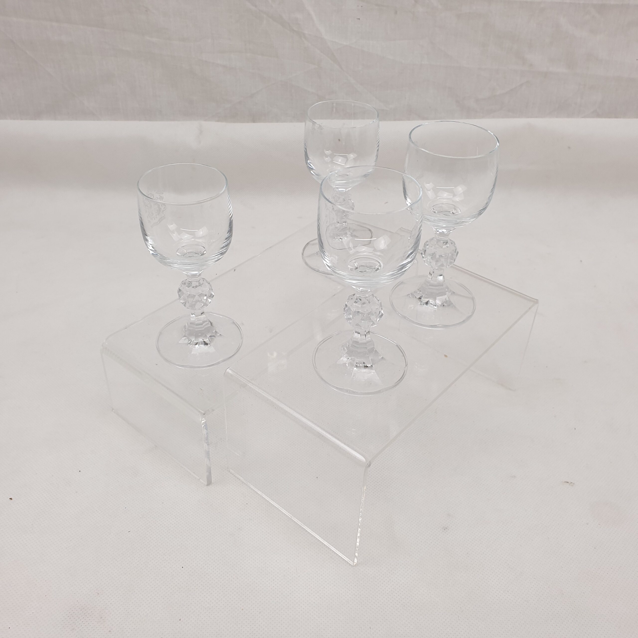 Set Of 4 Cut Glass Trinity Lighthouse Sherry Glasses - Image 5
