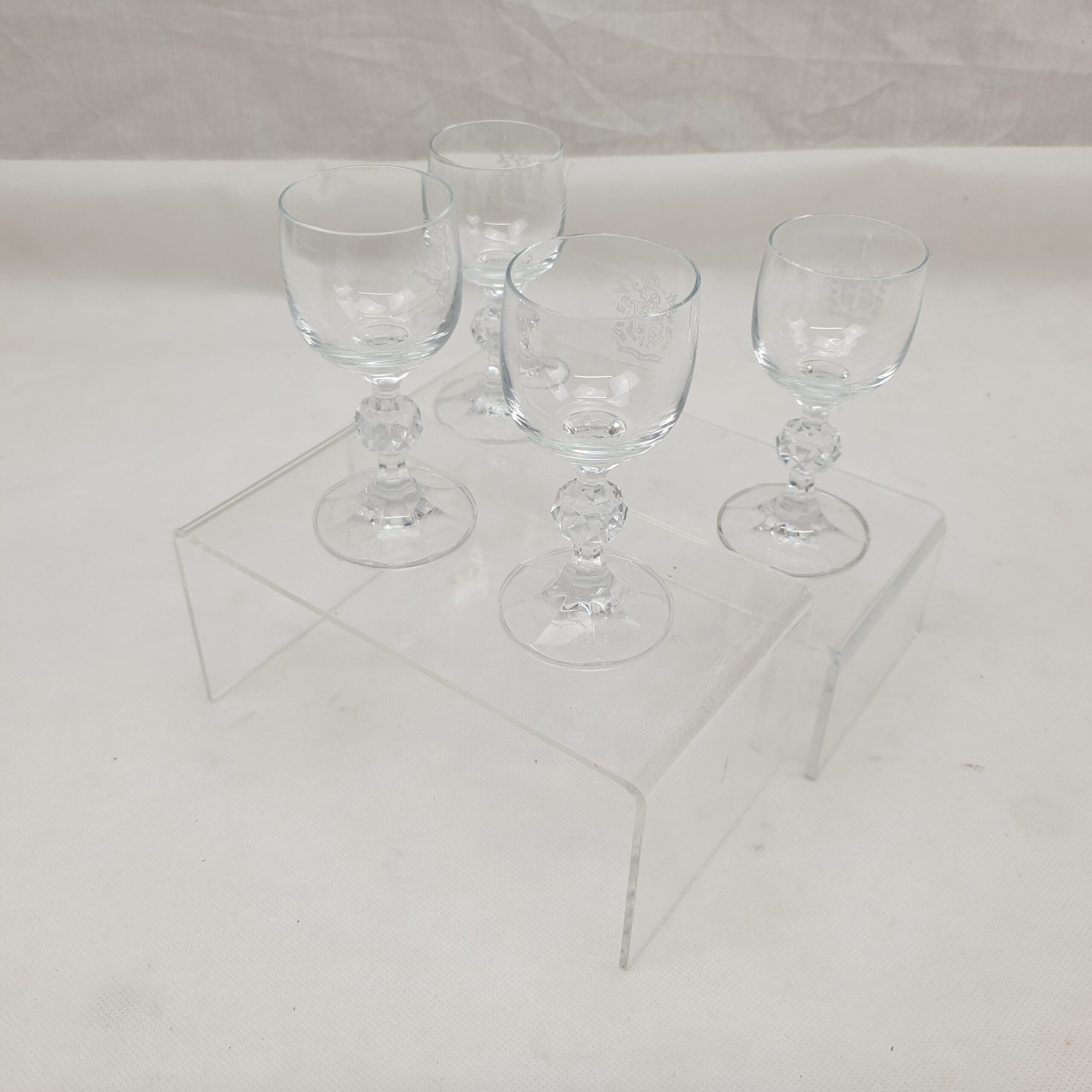 Set Of 4 Cut Glass Trinity Lighthouse Sherry Glasses - Image 4