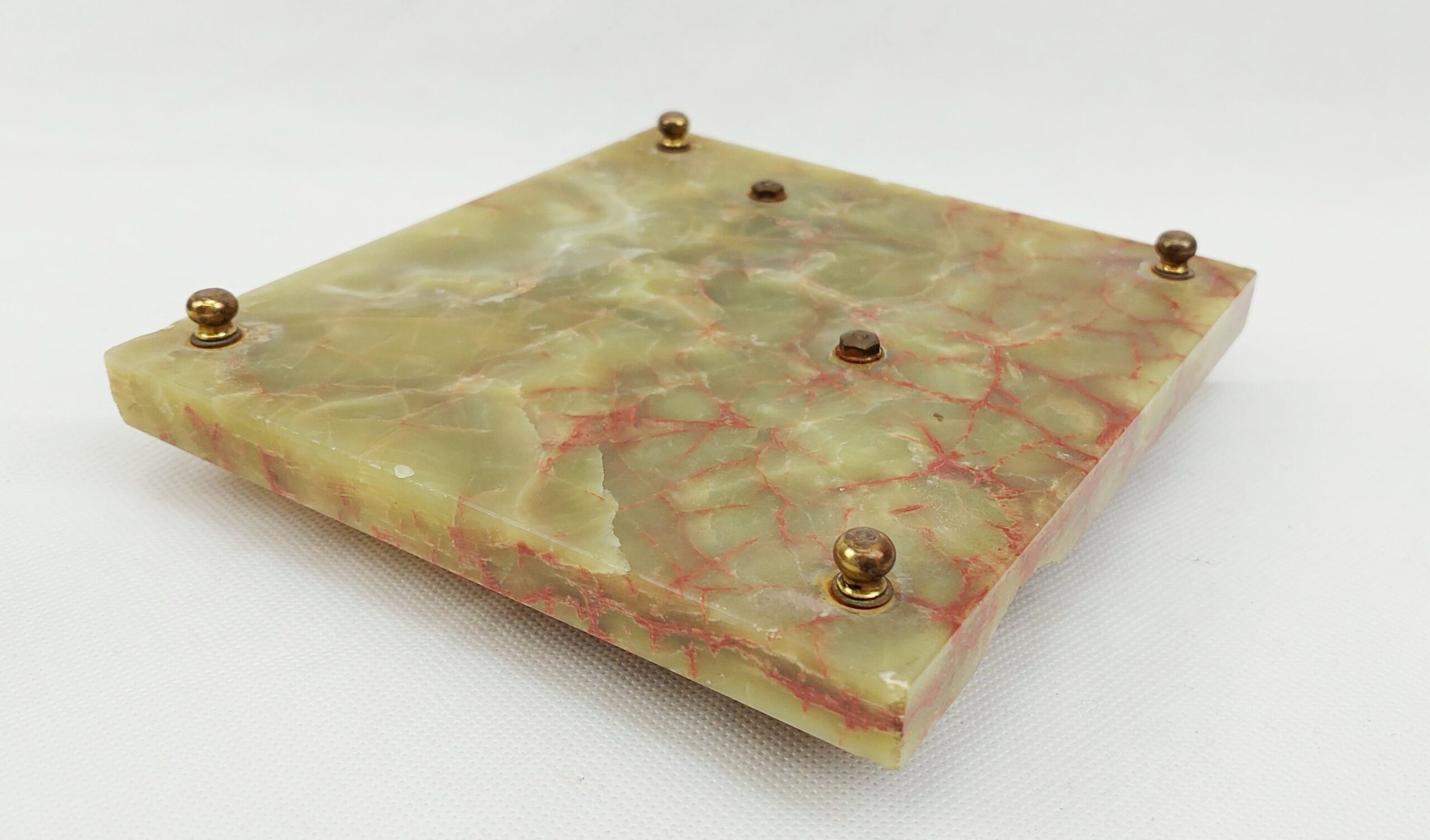 Vintage Continental Cut Glass Inkwell On Onyx Stand - Image 6