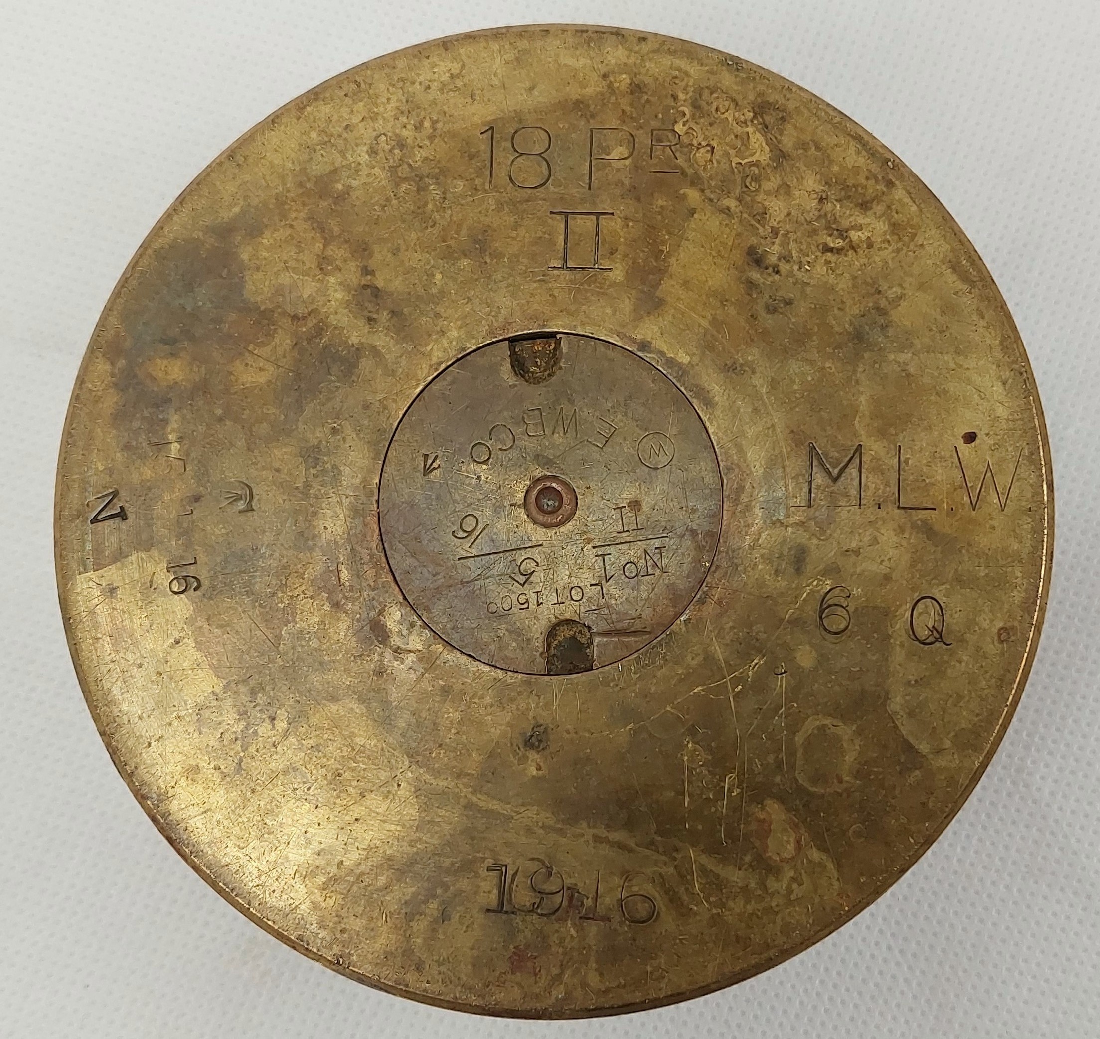 WW1 British 1916 18 Pounder Trench Art Shell Case Ashtray - Image 2