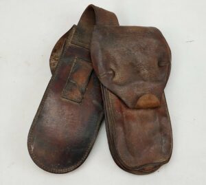 WW1 British Officers Brown Leather Saddle Pouches