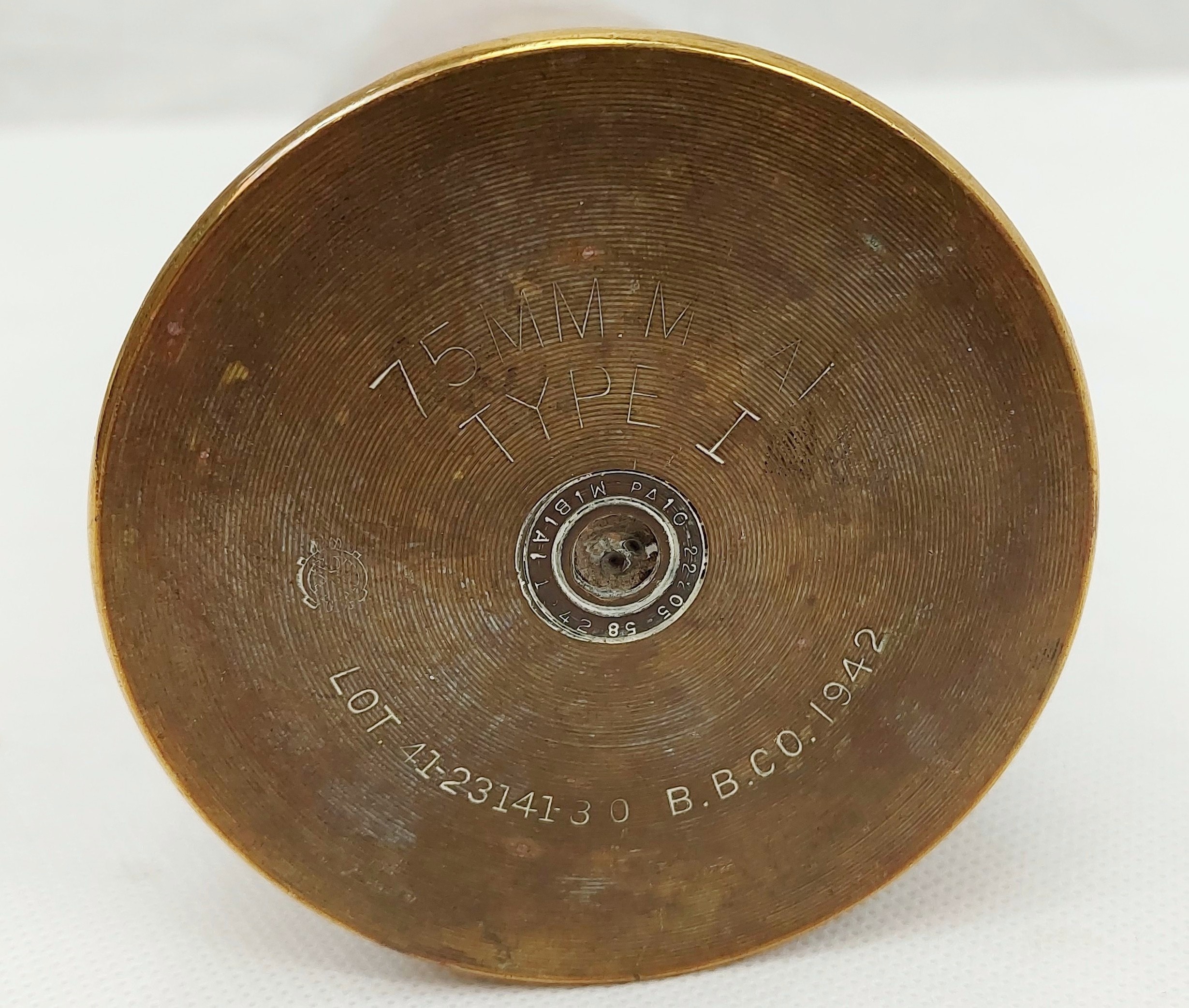 WW2 1942 British 75mm Shell Case #2 - Image 2